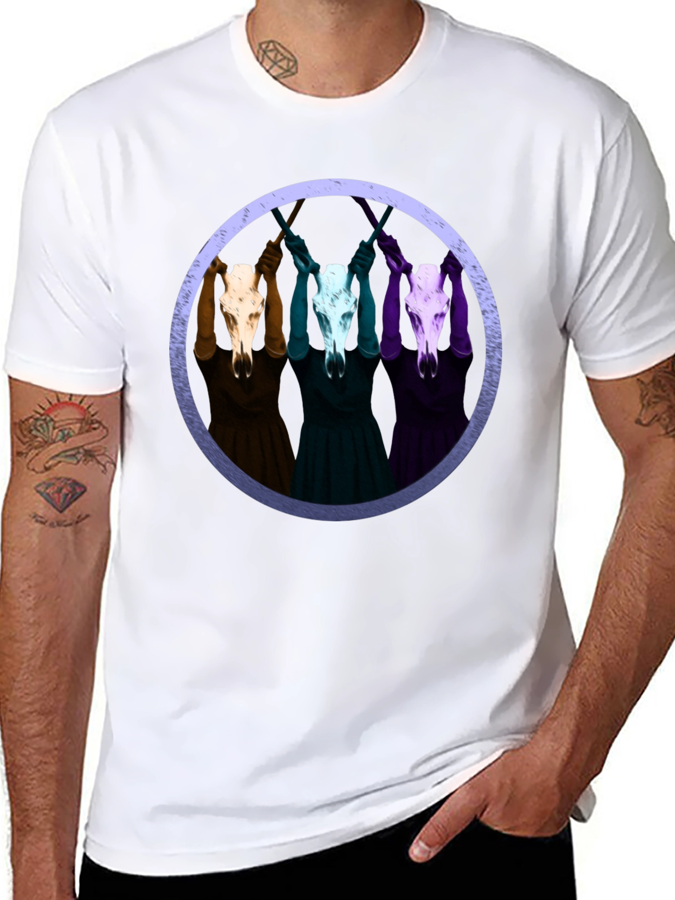 Skull Circle Graphic Tee - Unisex Black T-Shirt