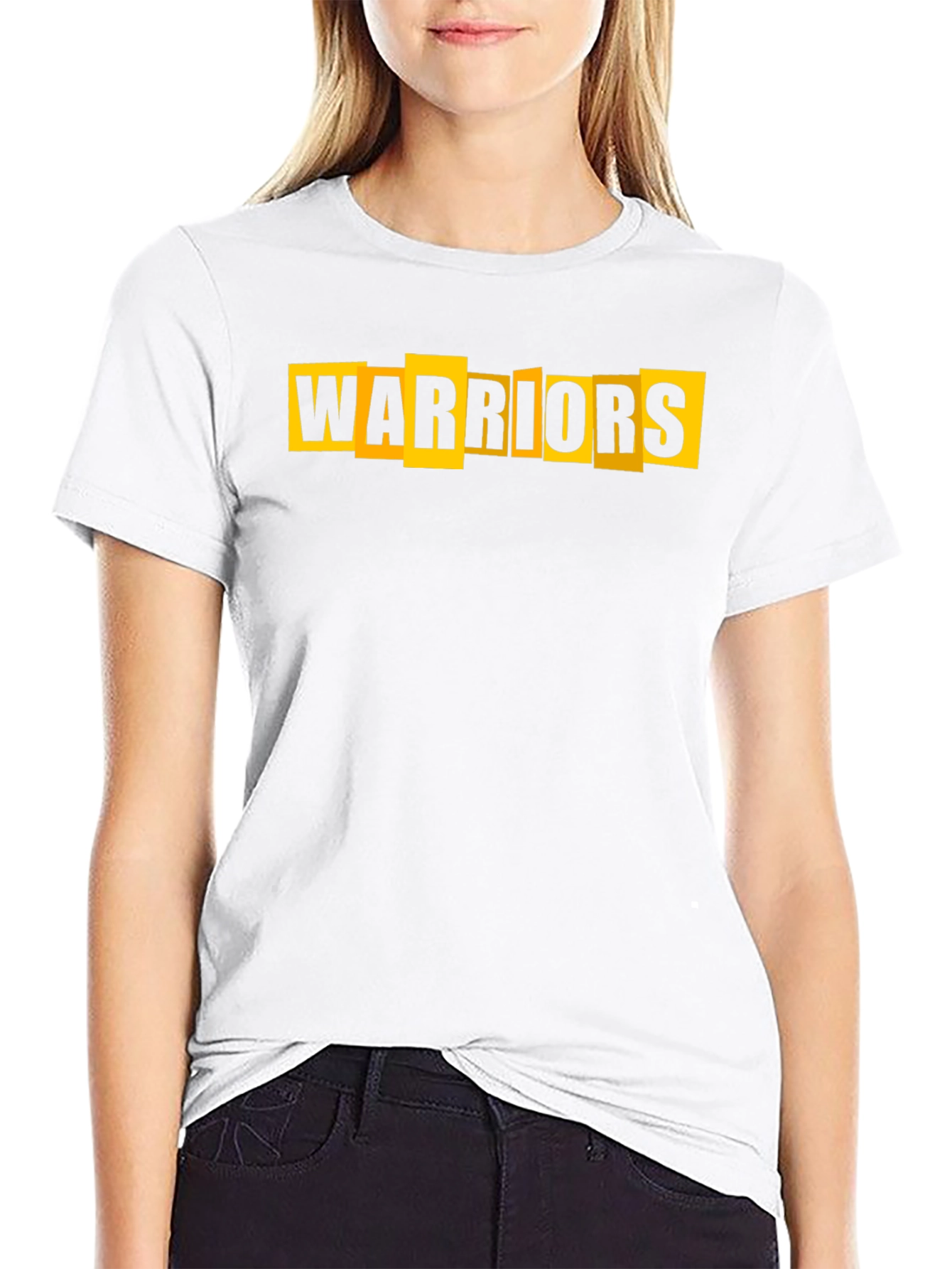 Warriors Graphic Tee - Black Cotton Blend