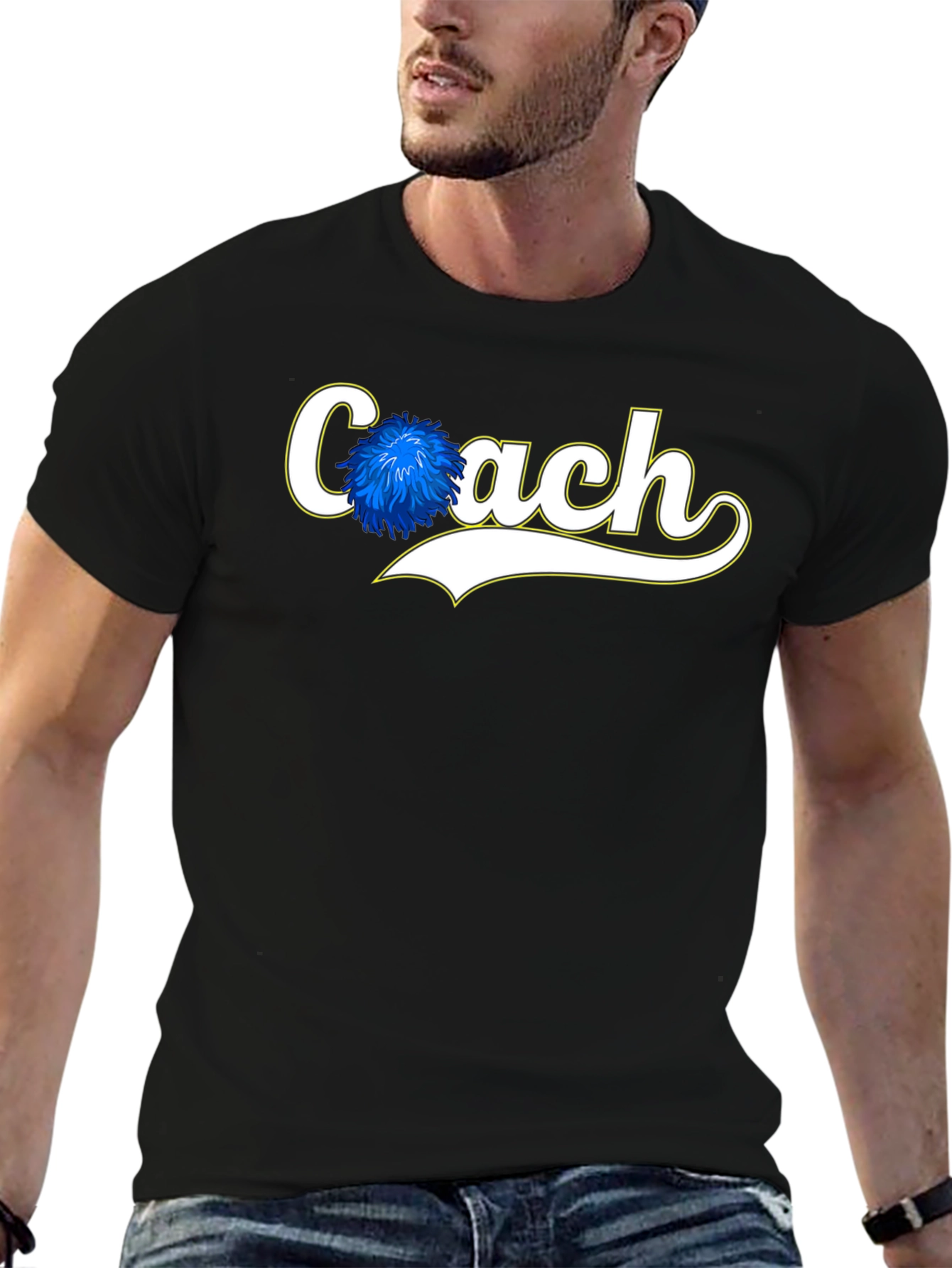 Coach Pom Pom Graphic Tee - Black Cotton Blend