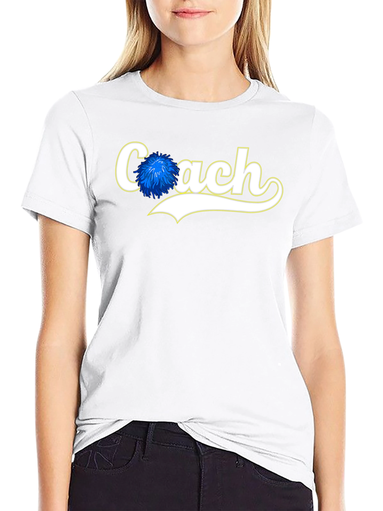 Coach Pom Pom Graphic Tee - Black Cotton Blend