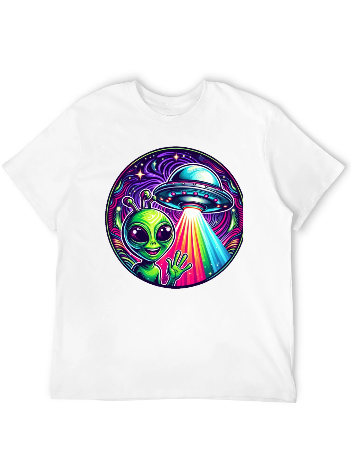 Alien UFO Abduction Graphic T-Shirt - Trendy and Unique!