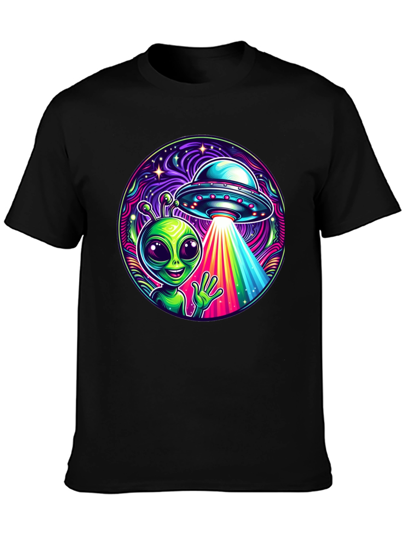 Alien UFO Abduction Graphic T-Shirt - Trendy and Unique!