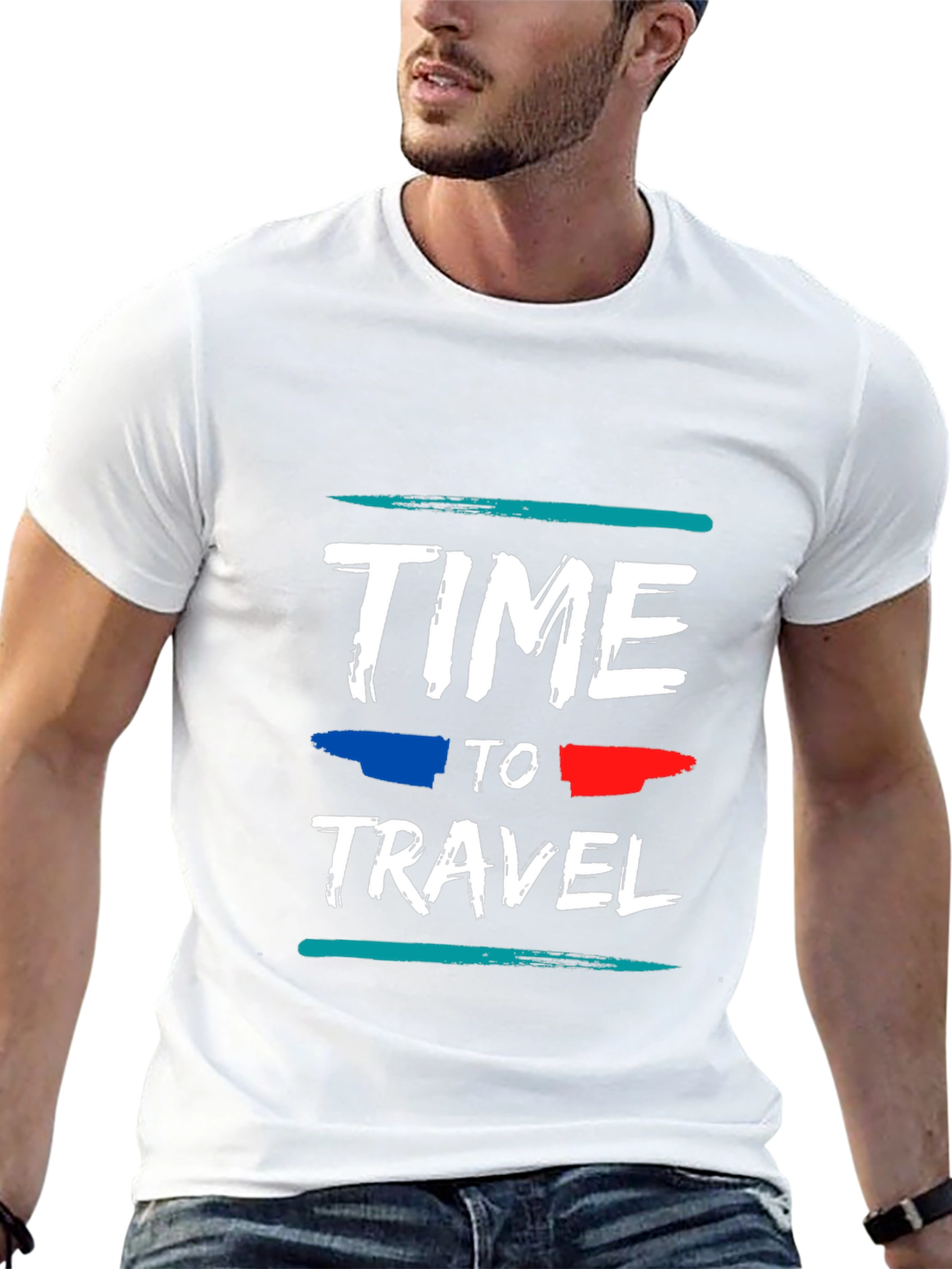 Time to Travel Graphic Tee - Black Cotton T-Shirt
