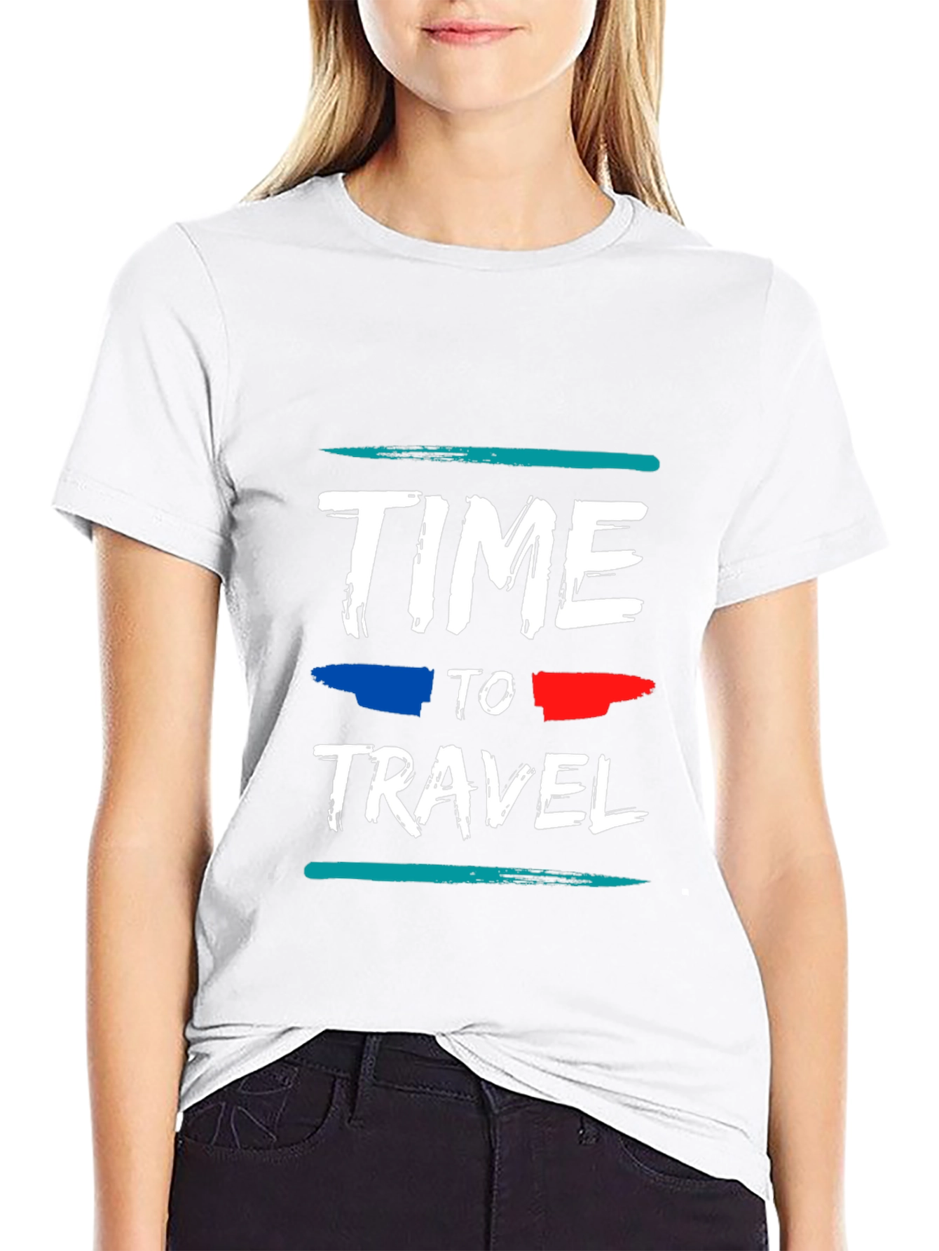 Time to Travel Graphic Tee - Black Cotton T-Shirt