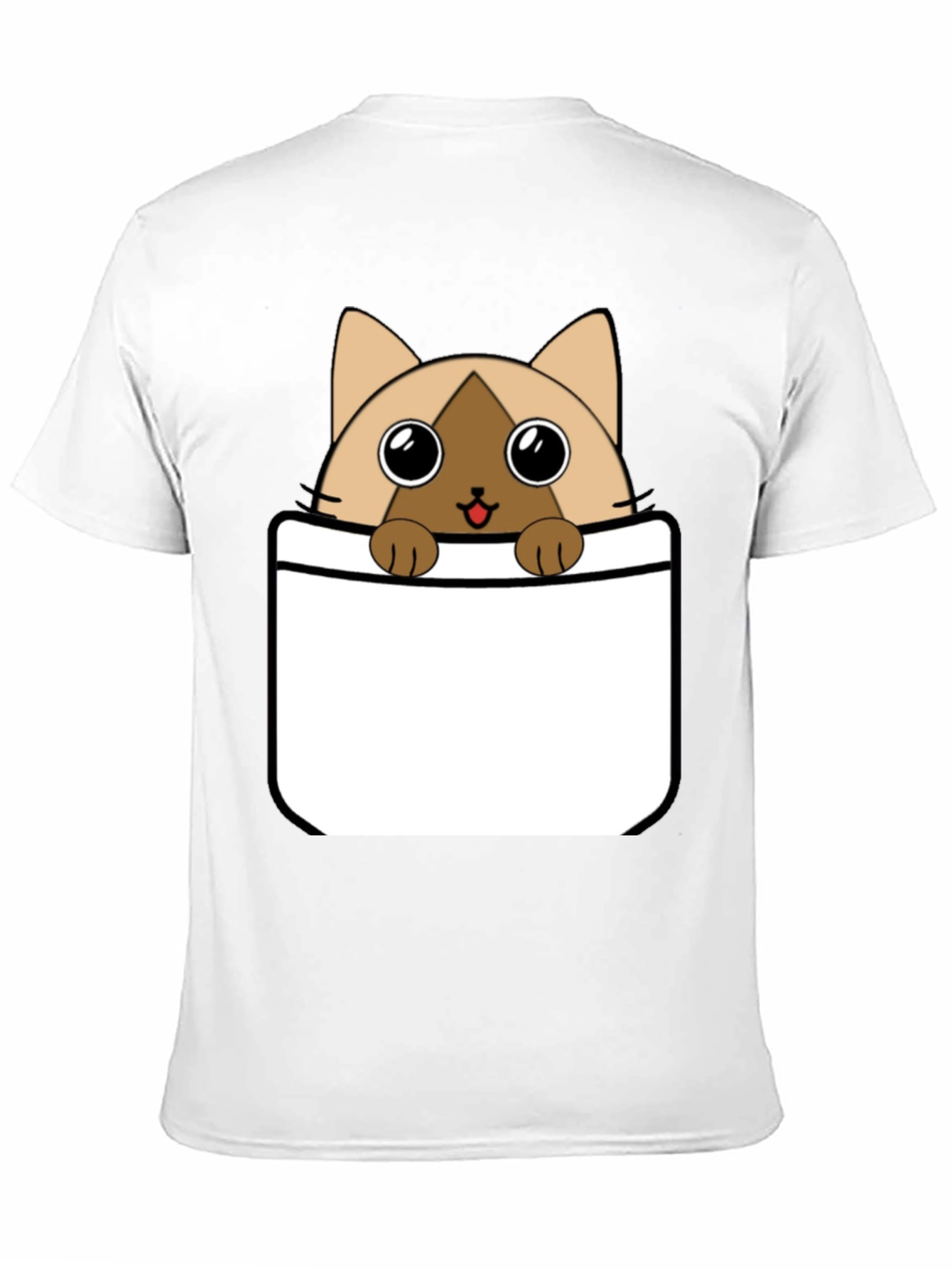 Cat Pocket T-Shirt: Cute Cartoon Kitten Tee