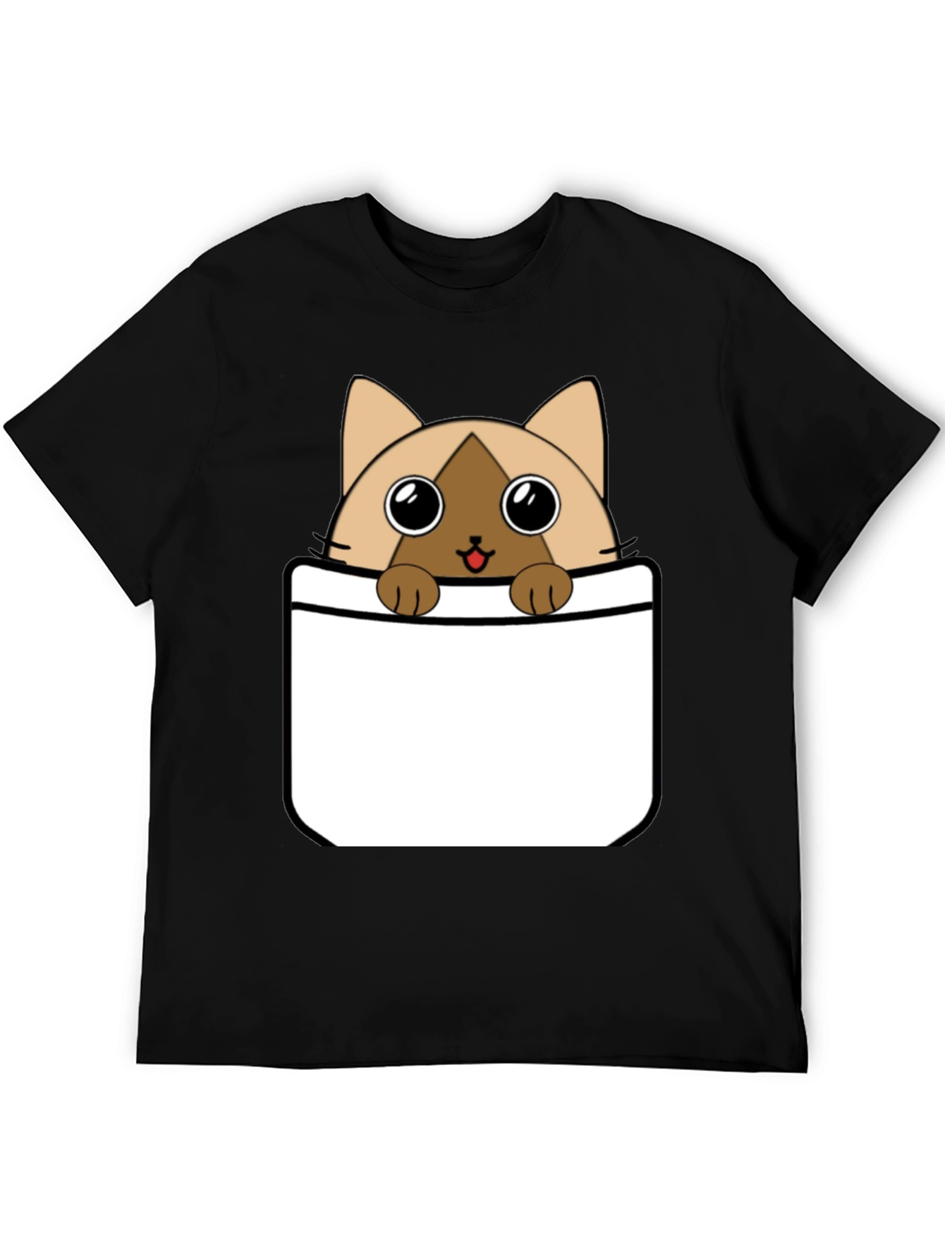Cat Pocket T-Shirt: Cute Cartoon Kitten Tee