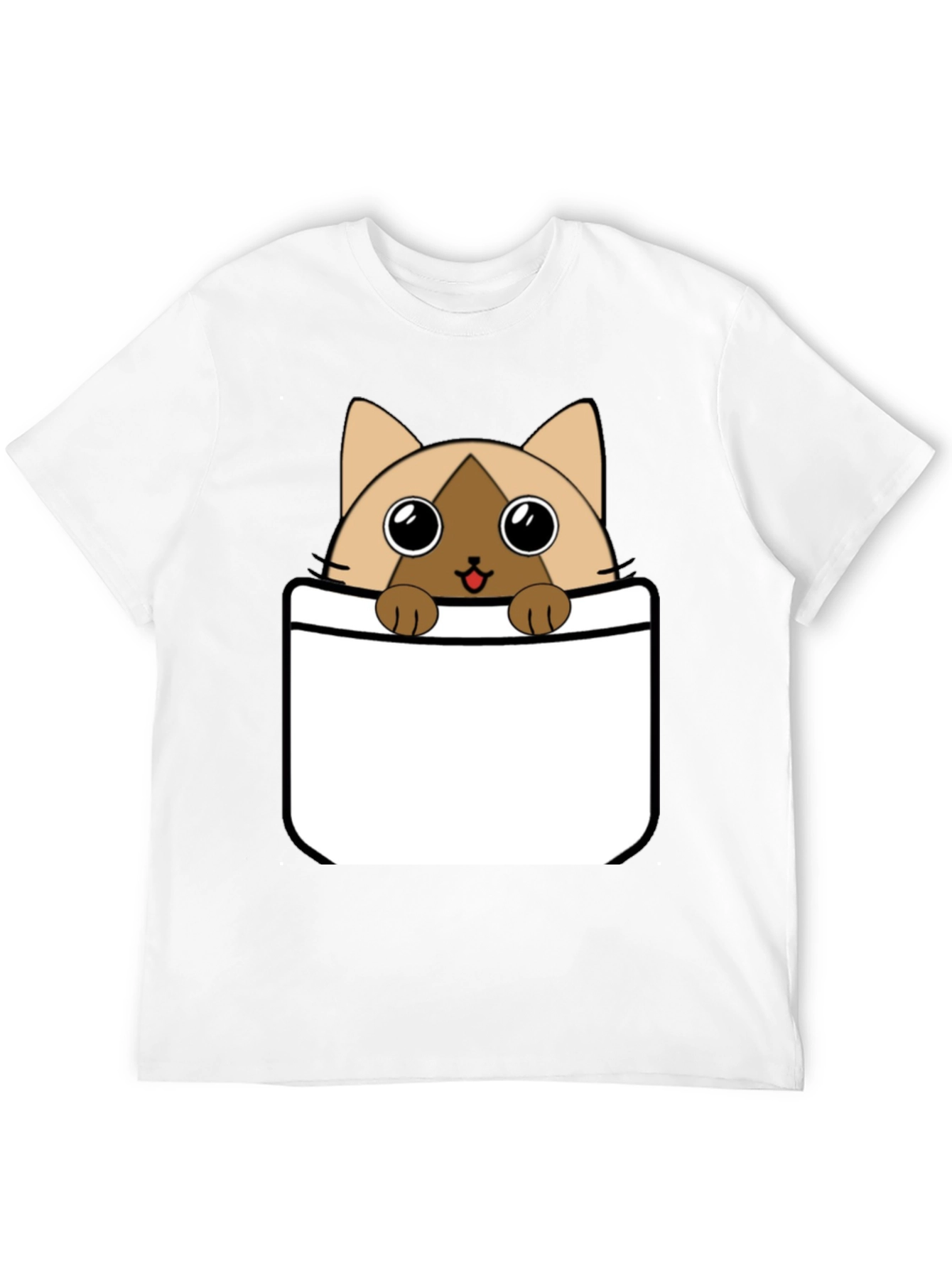 Cat Pocket T-Shirt: Cute Cartoon Kitten Tee