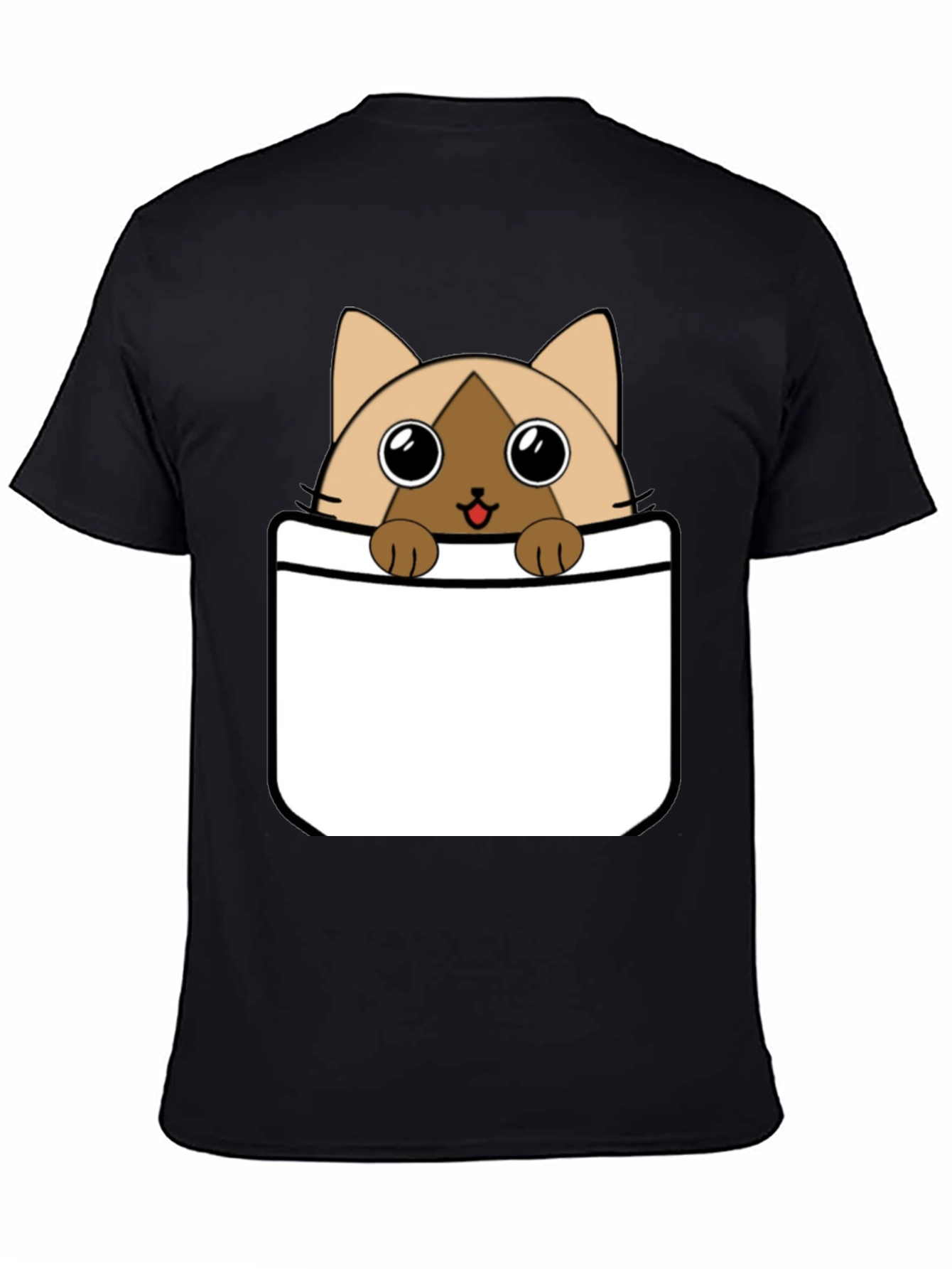Cat Pocket T-Shirt: Cute Cartoon Kitten Tee
