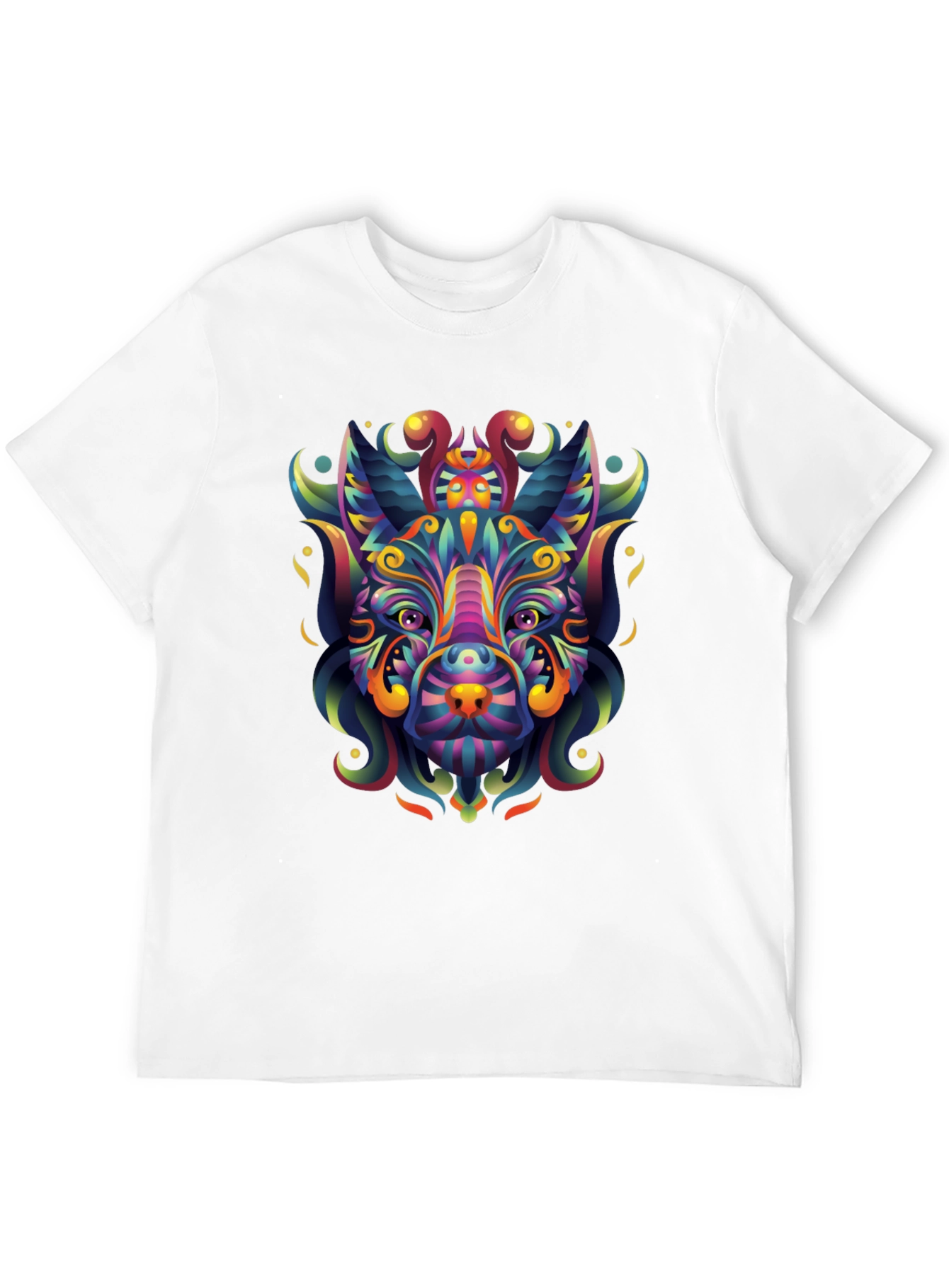 Psychedelic Animal Graphic Tee - Mens Black T-Shirt