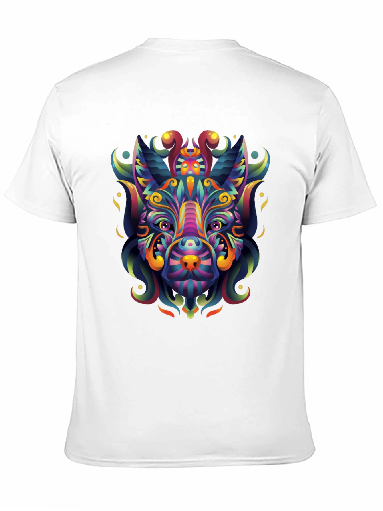 Psychedelic Animal Graphic Tee - Mens Black T-Shirt