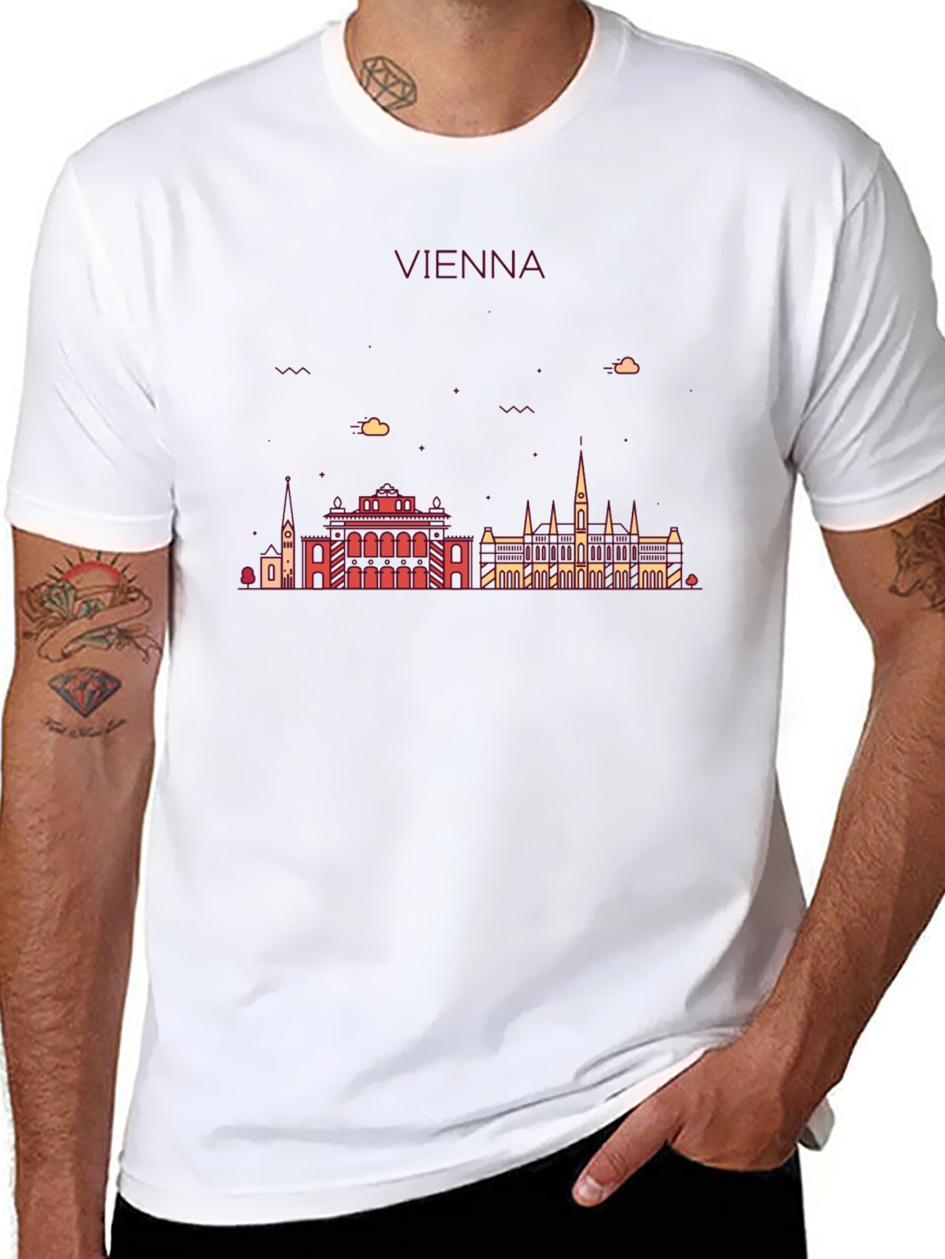 Vienna Skyline Graphic Tee - Black