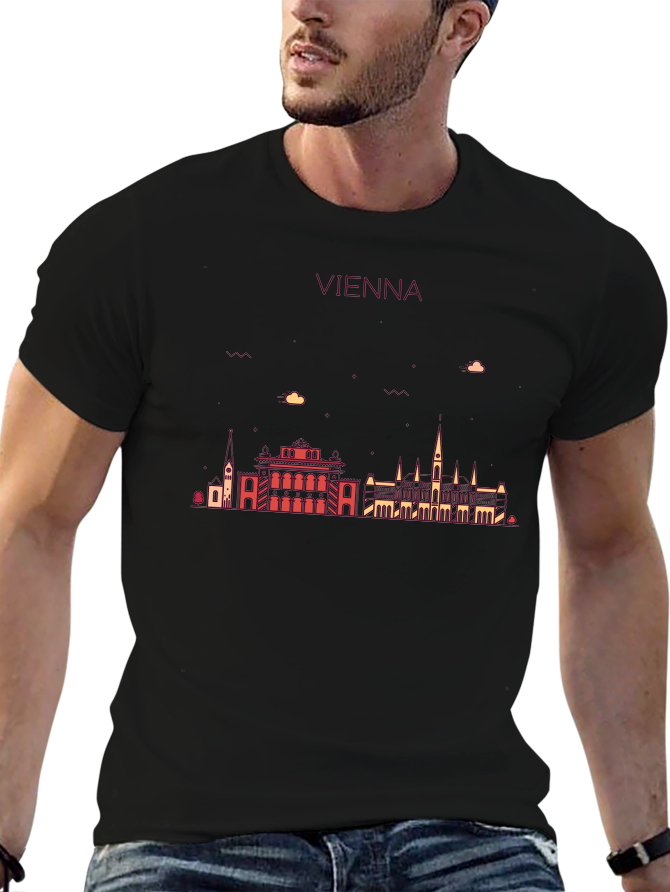 Vienna Skyline Graphic Tee - Black