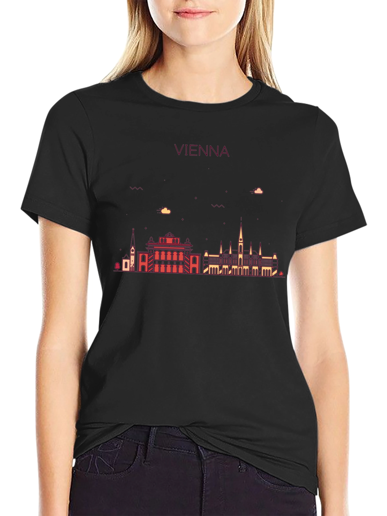 Vienna Skyline Graphic Tee - Black