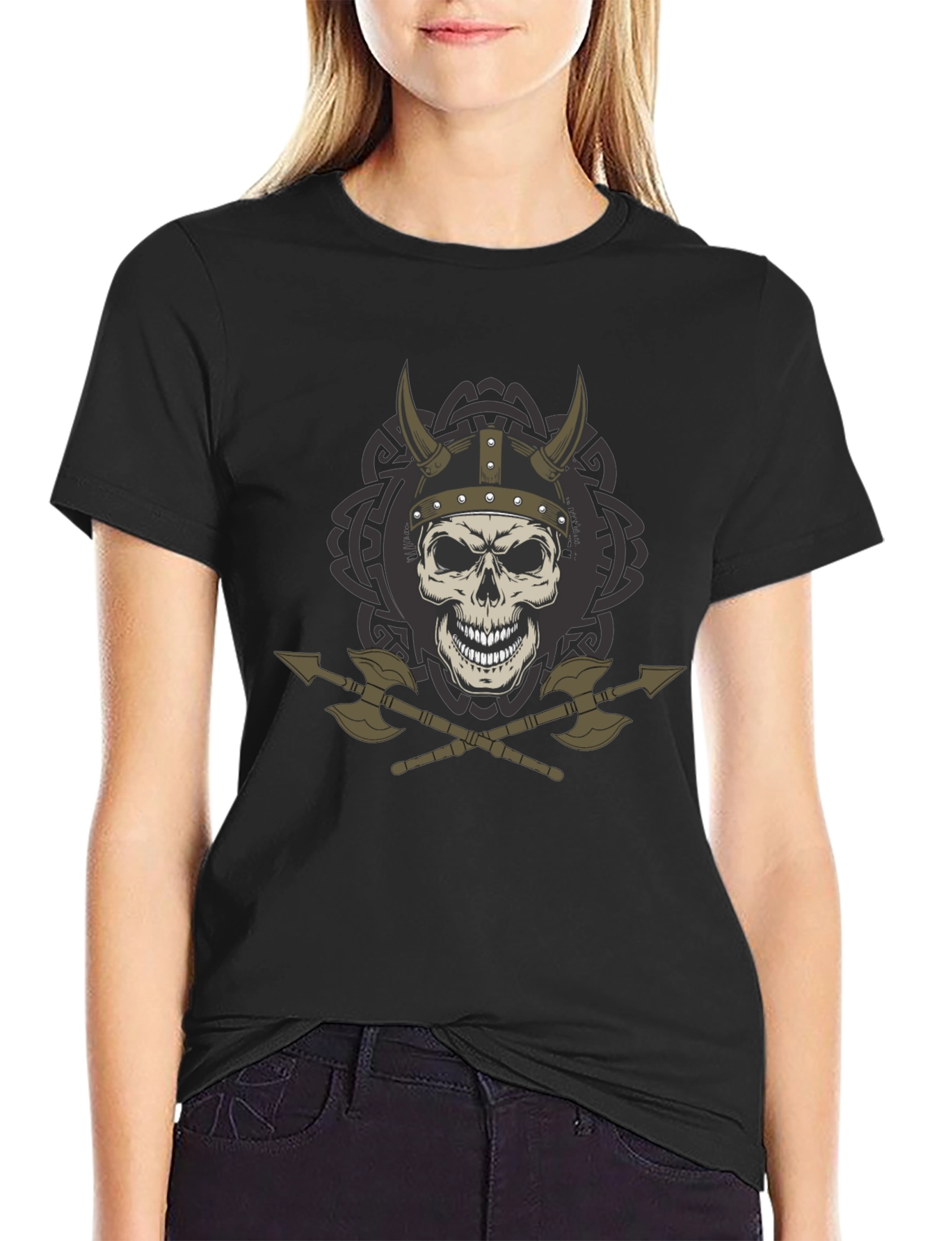 Viking Skull & Axes Graphic T-Shirt