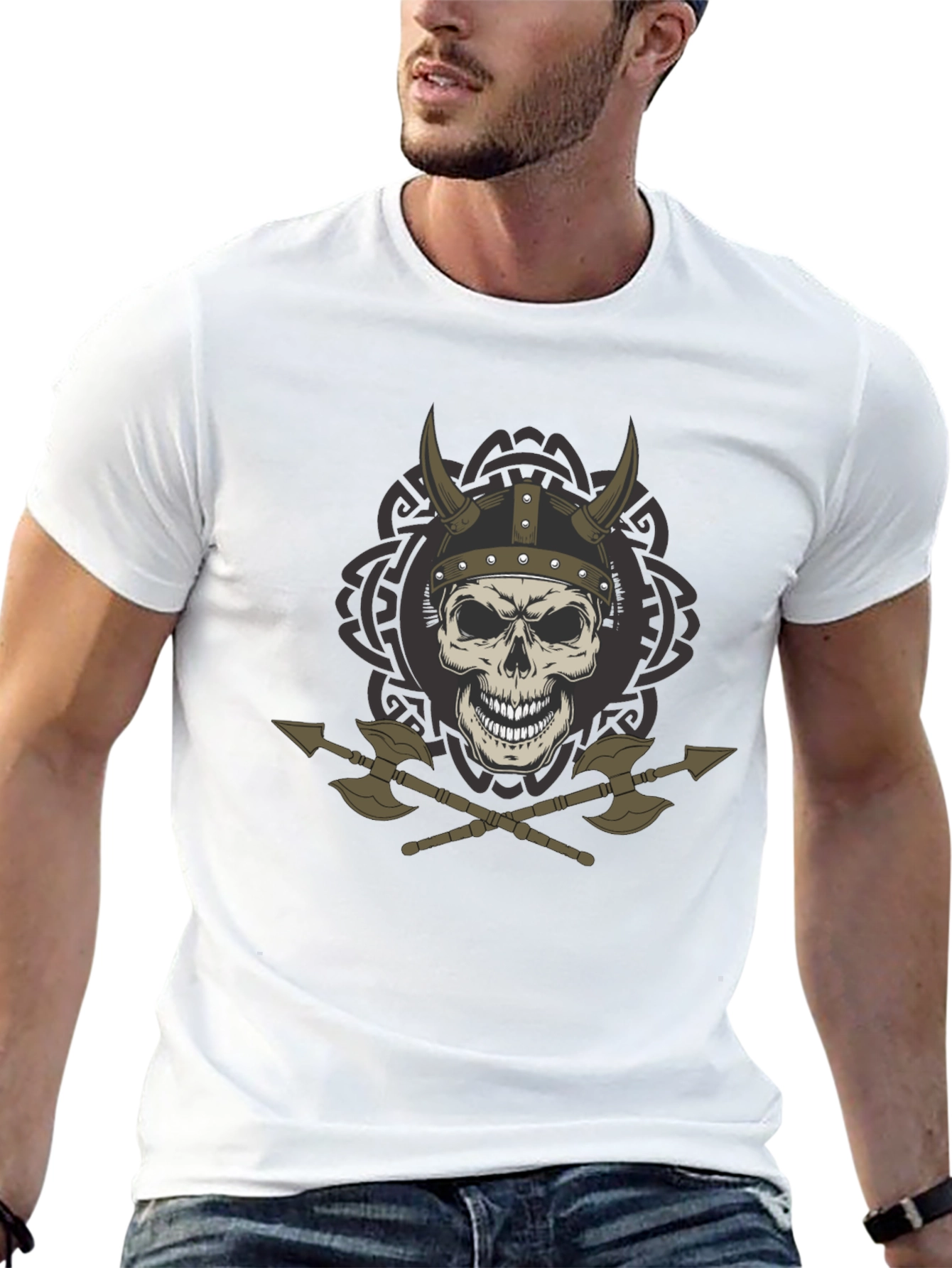 Viking Skull & Axes Graphic T-Shirt