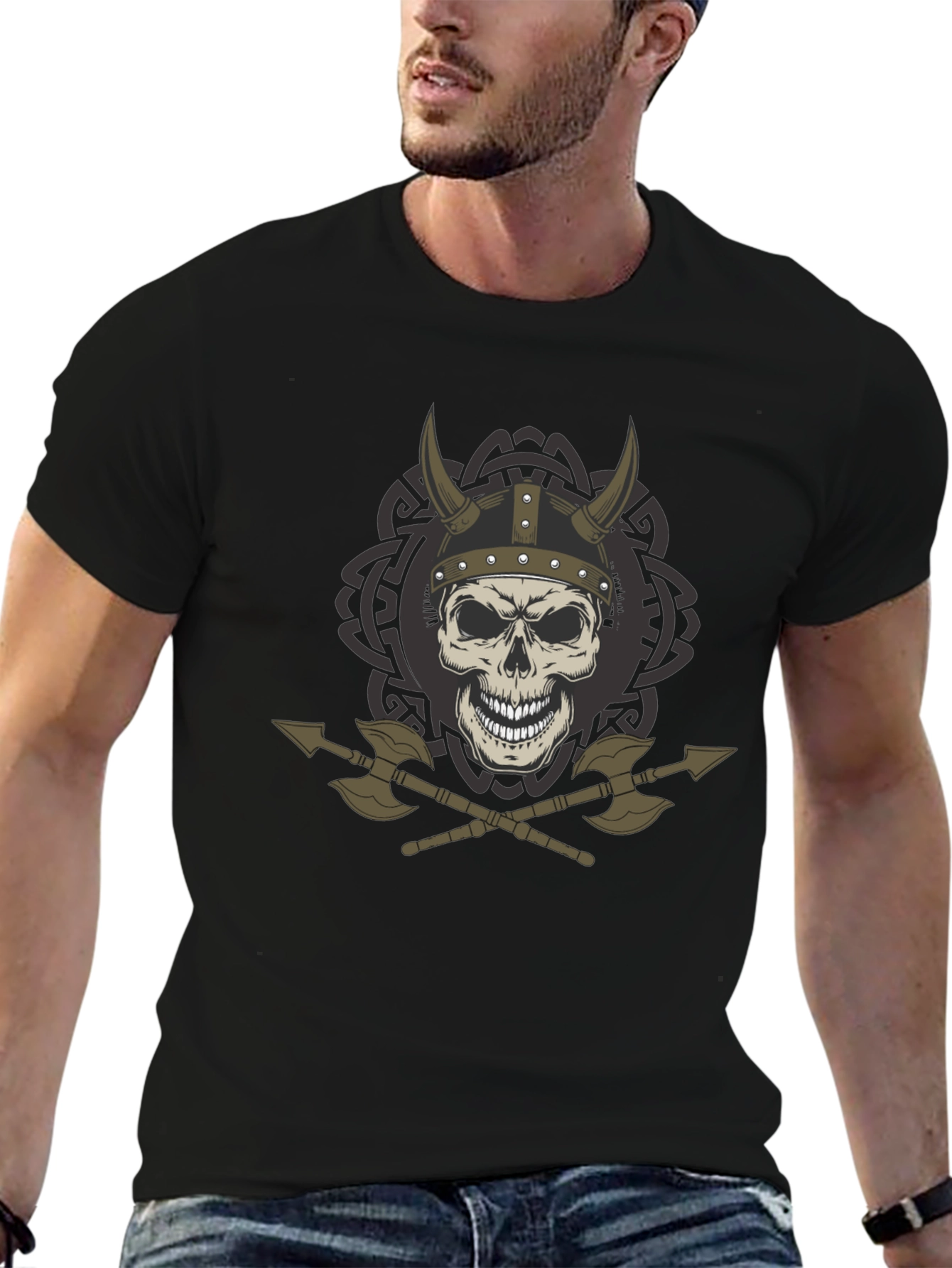 Viking Skull & Axes Graphic T-Shirt