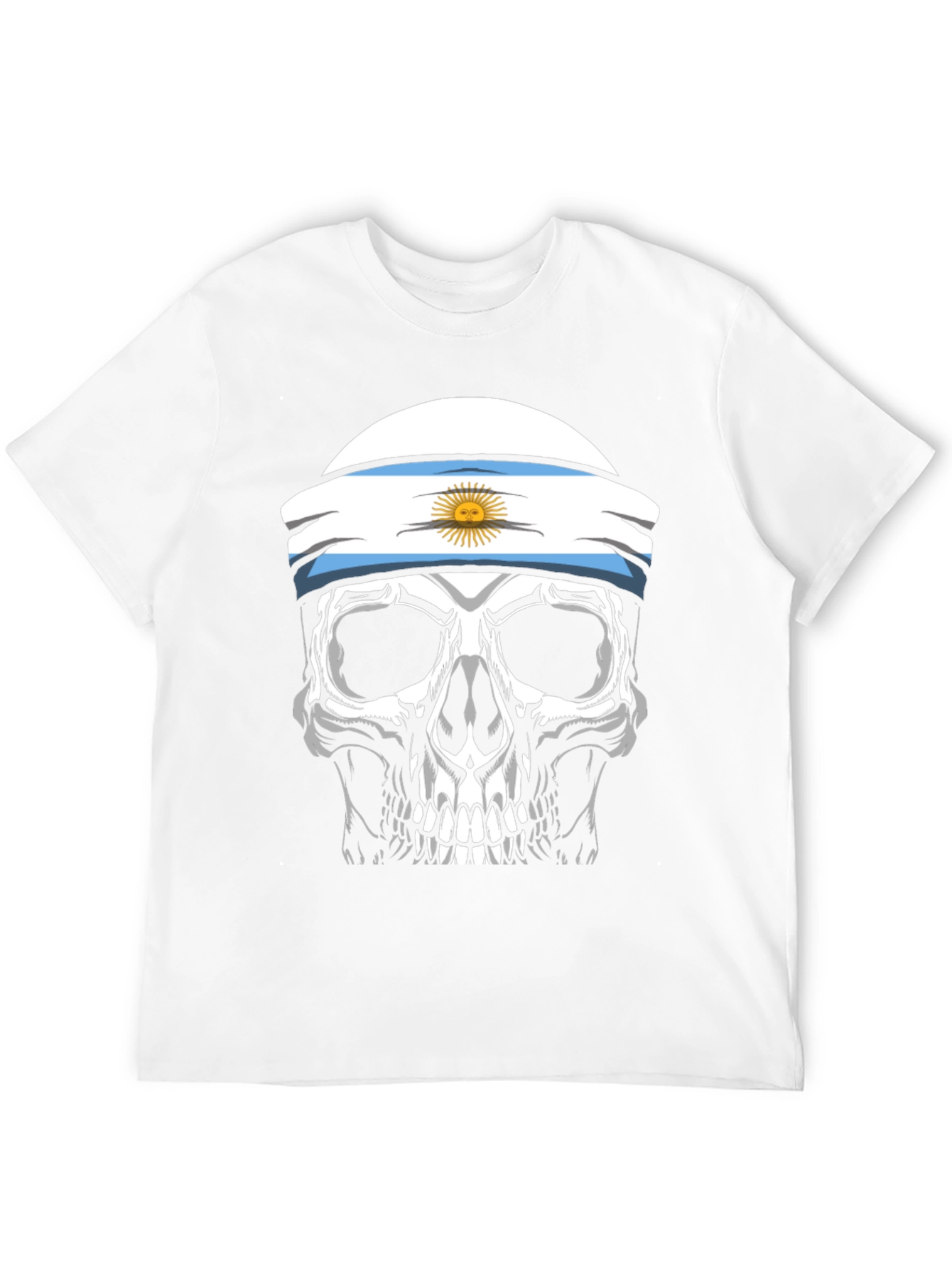 Argentina Flag Skull Graphic T-Shirt