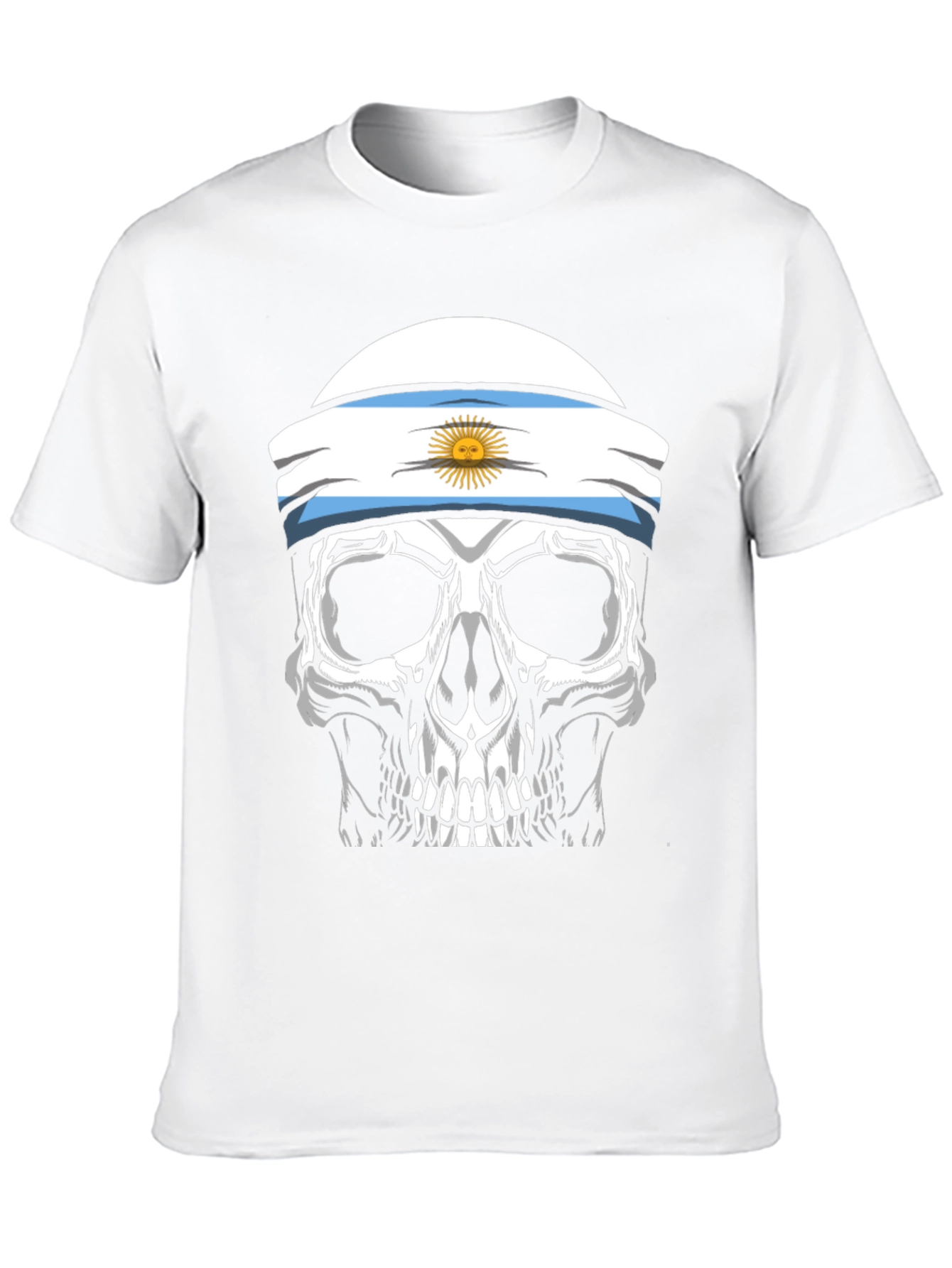 Argentina Flag Skull Graphic T-Shirt