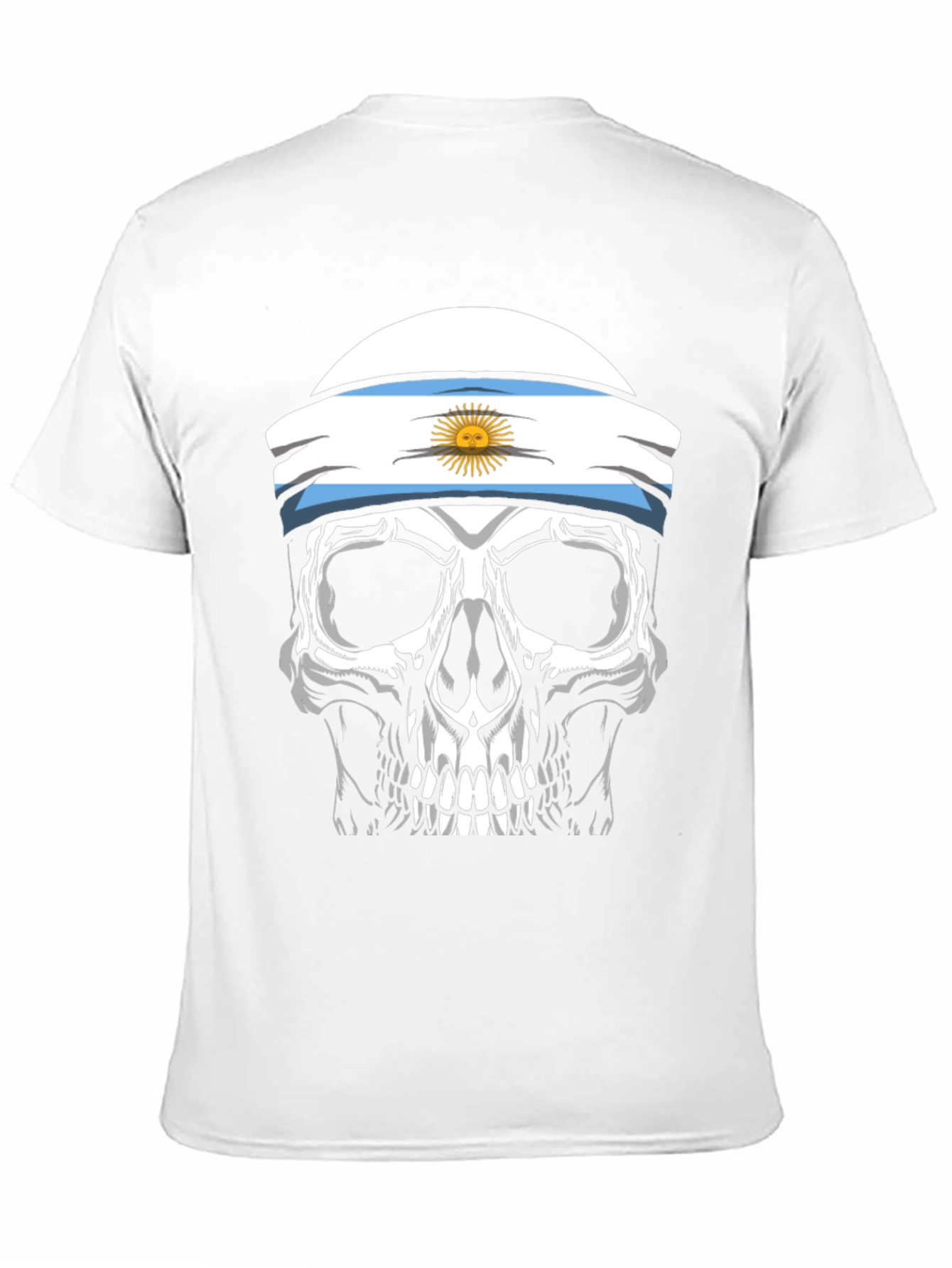 Argentina Flag Skull Graphic T-Shirt