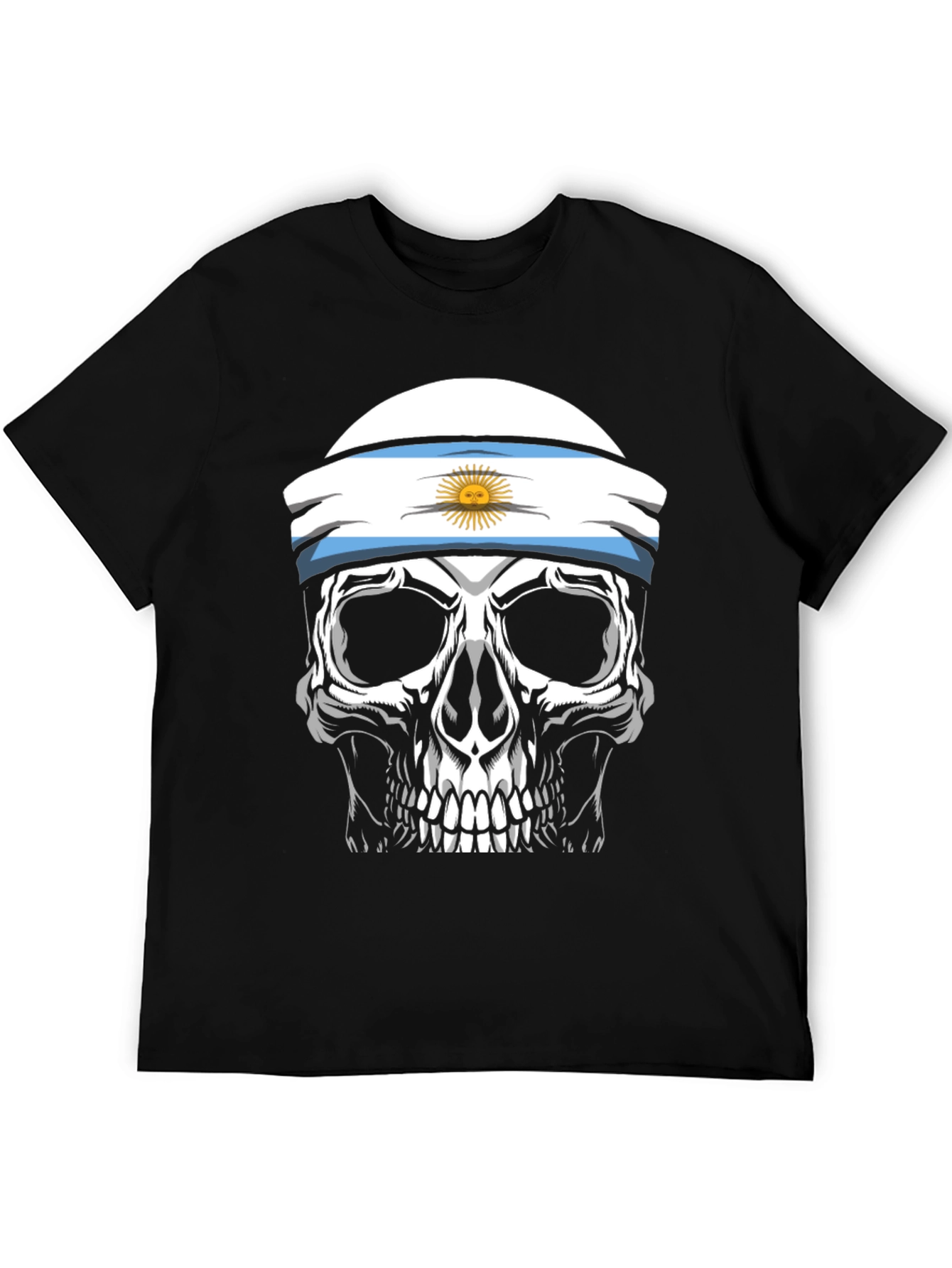 Argentina Flag Skull Graphic T-Shirt