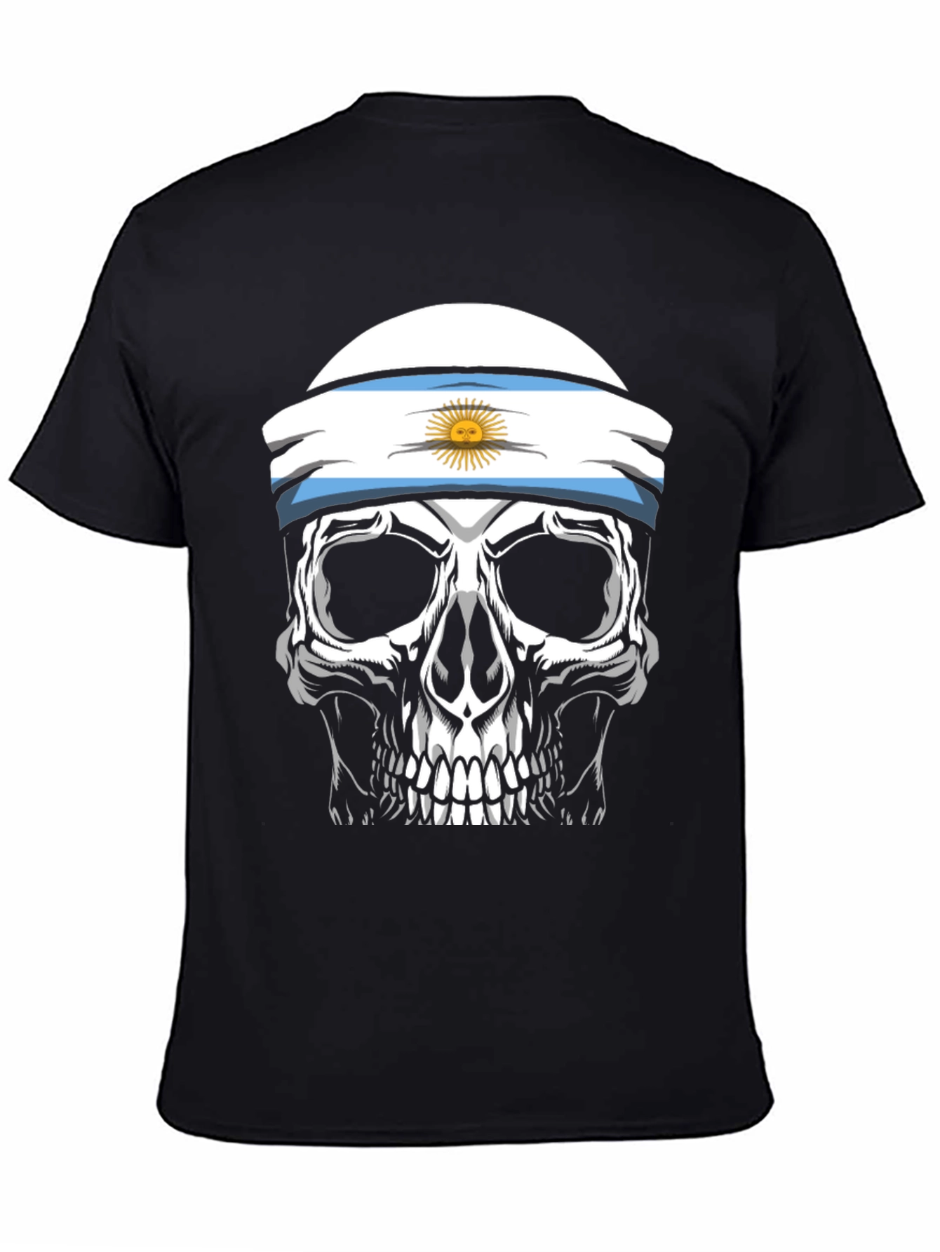 Argentina Flag Skull Graphic T-Shirt
