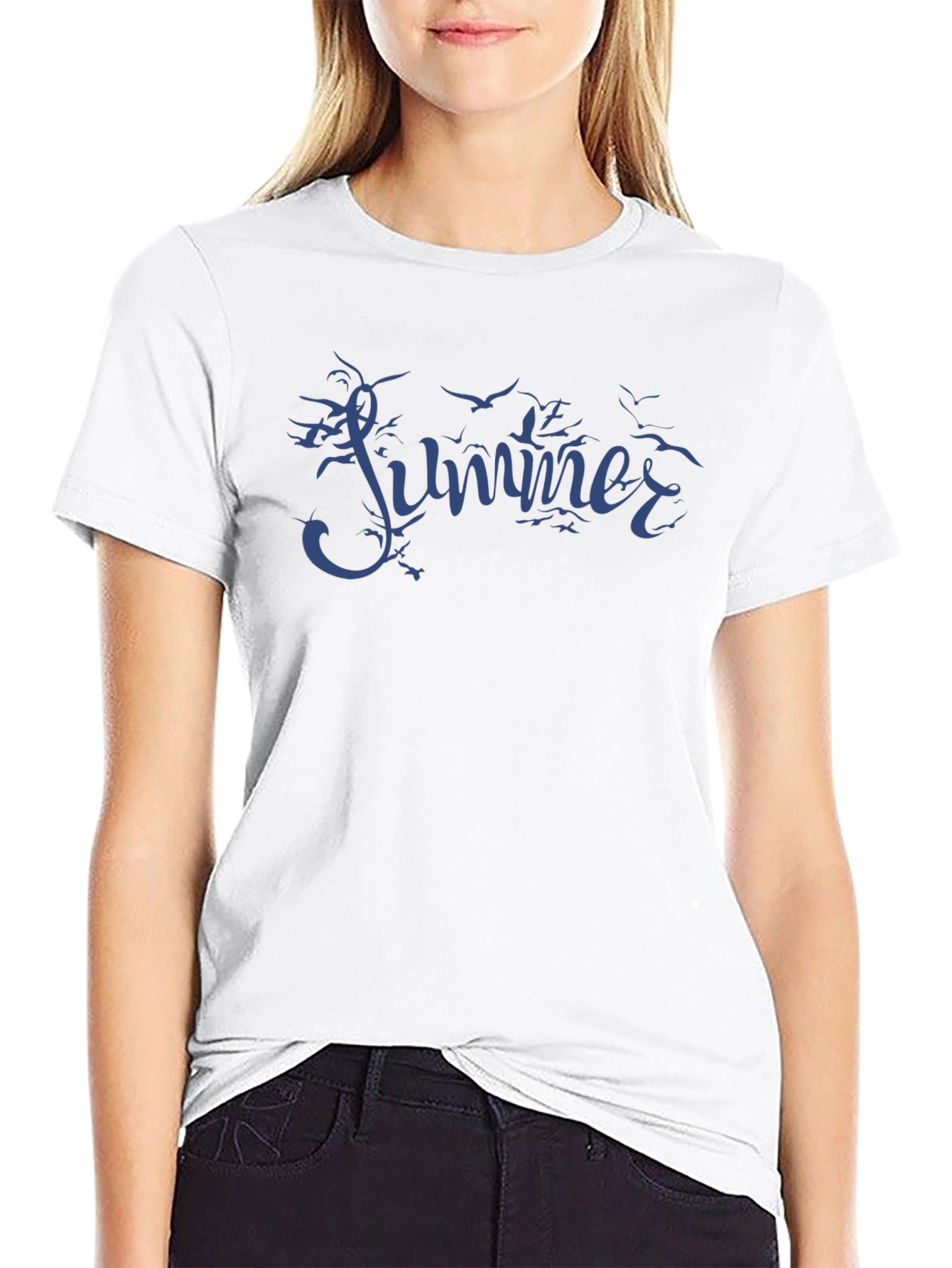 Summer T-Shirt with Bird Design