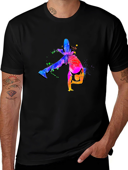 Abstract Watercolor Breakdancer Graphic Tee