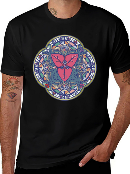 Stained Glass Heart Graphic T-Shirt