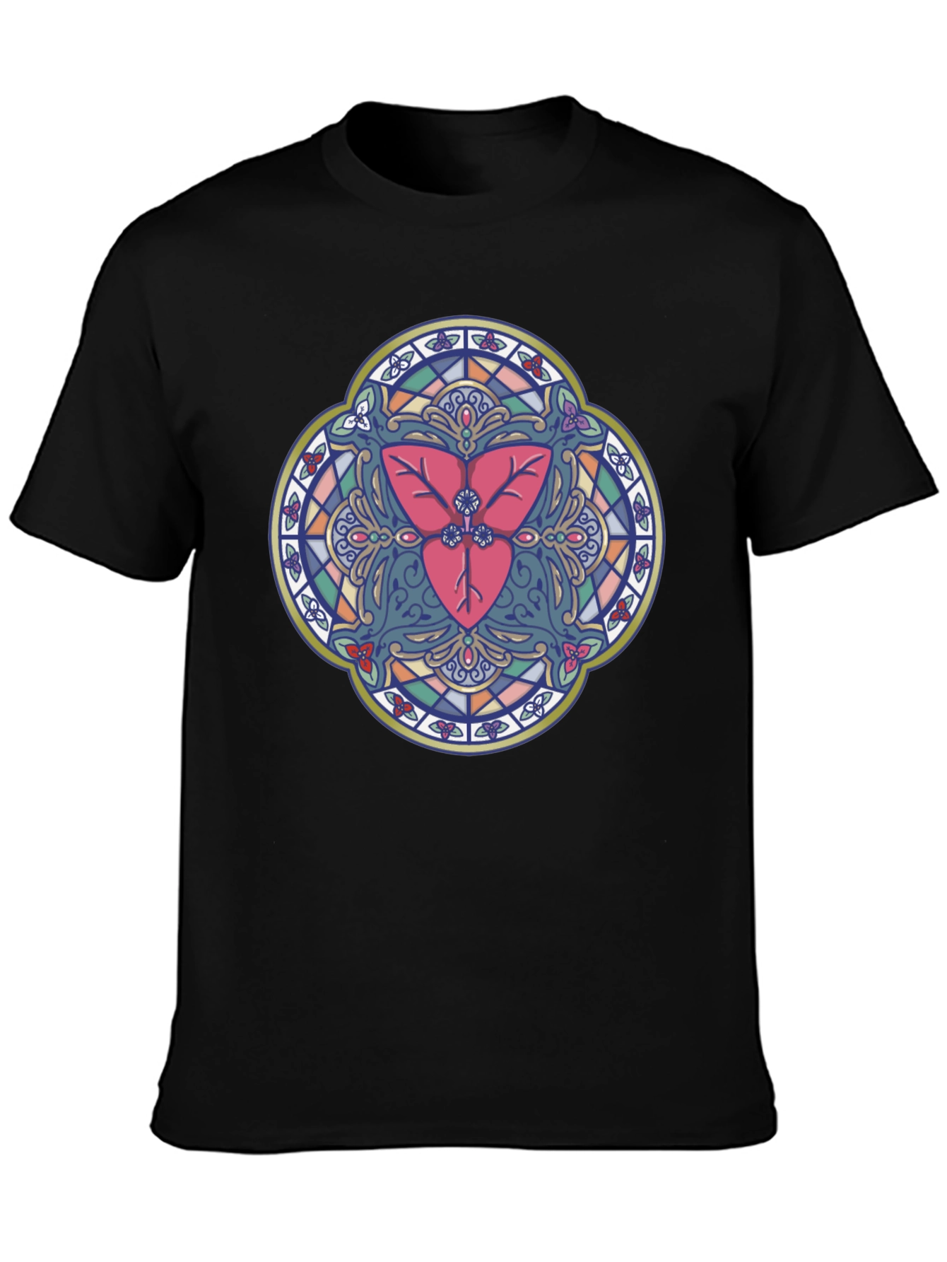 Stained Glass Heart Graphic T-Shirt