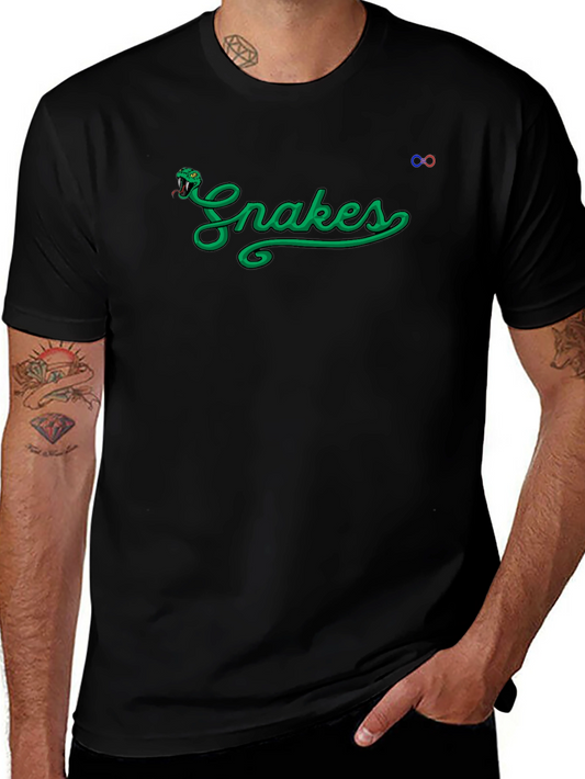 Snakes Graphic Tee - Black Crew Neck T-Shirt
