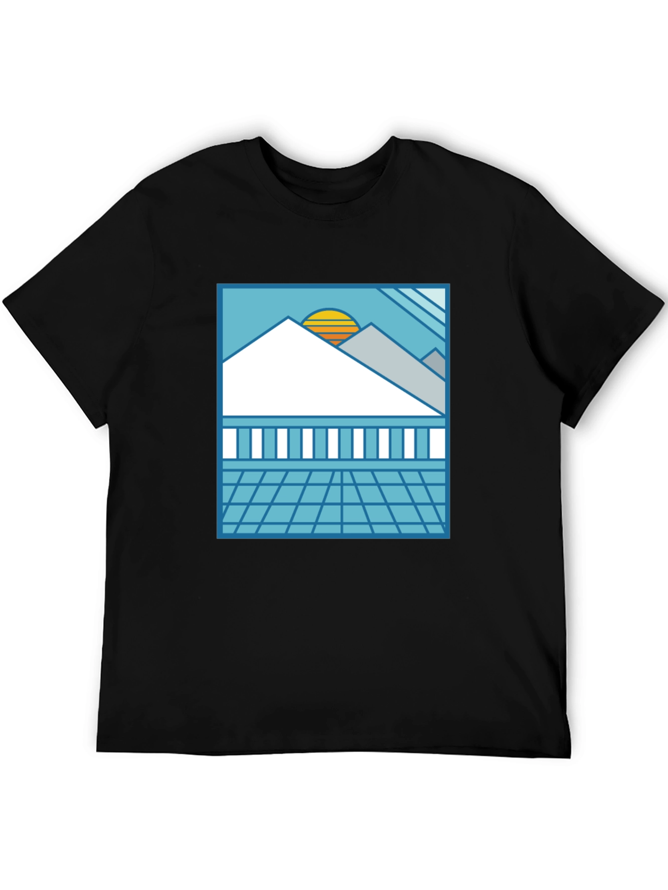 Synthwave Graphic Tee - Black Retro Sunset T-Shirt