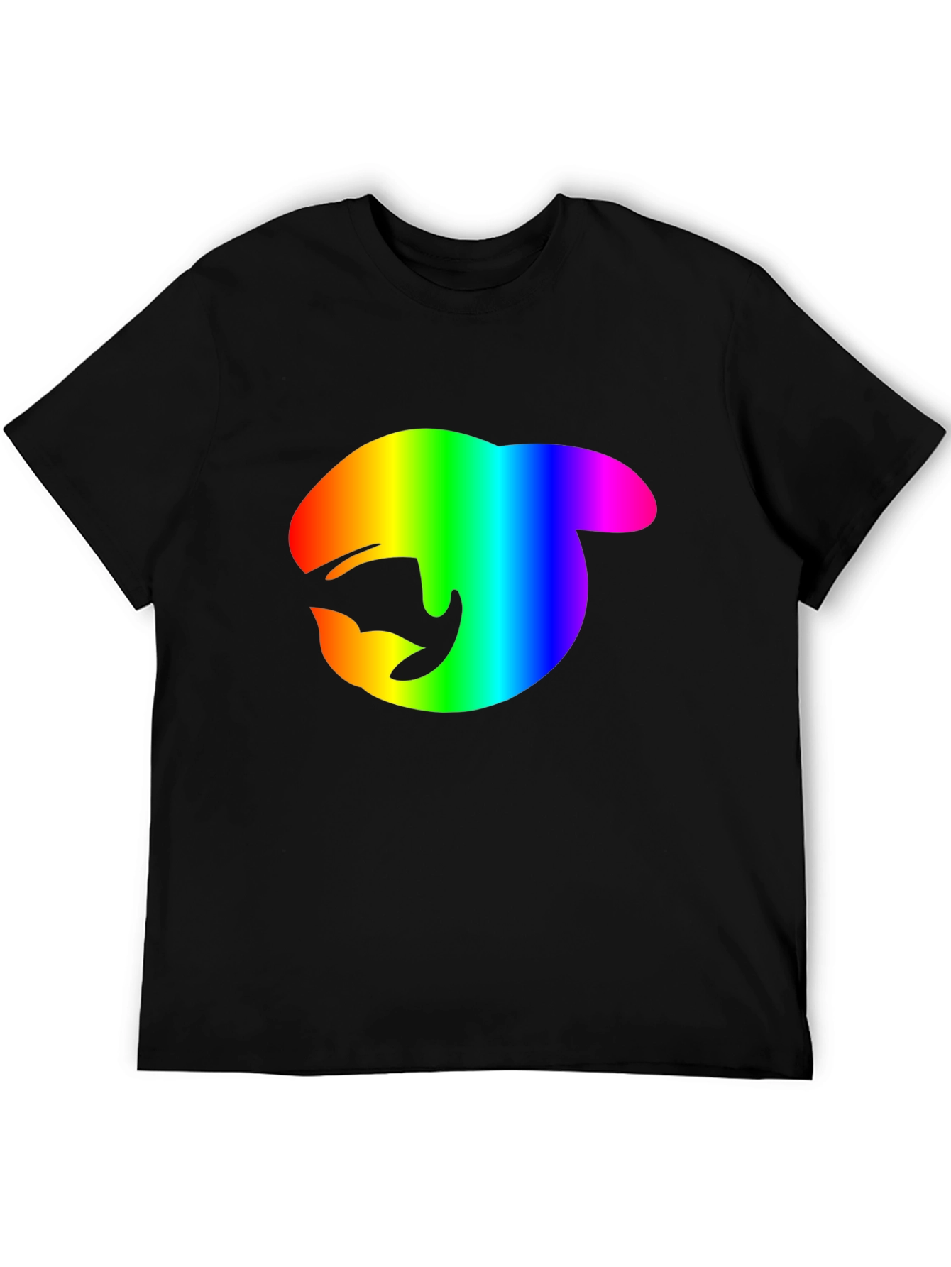 Rainbow Orca Logo Black T-Shirt