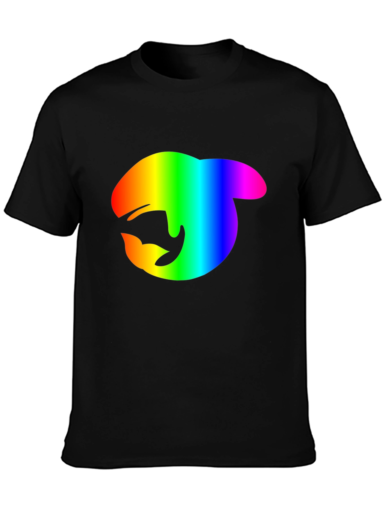 Rainbow Orca Logo Black T-Shirt