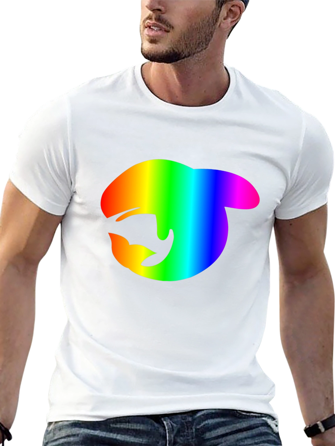 Rainbow Orca Logo Black T-Shirt
