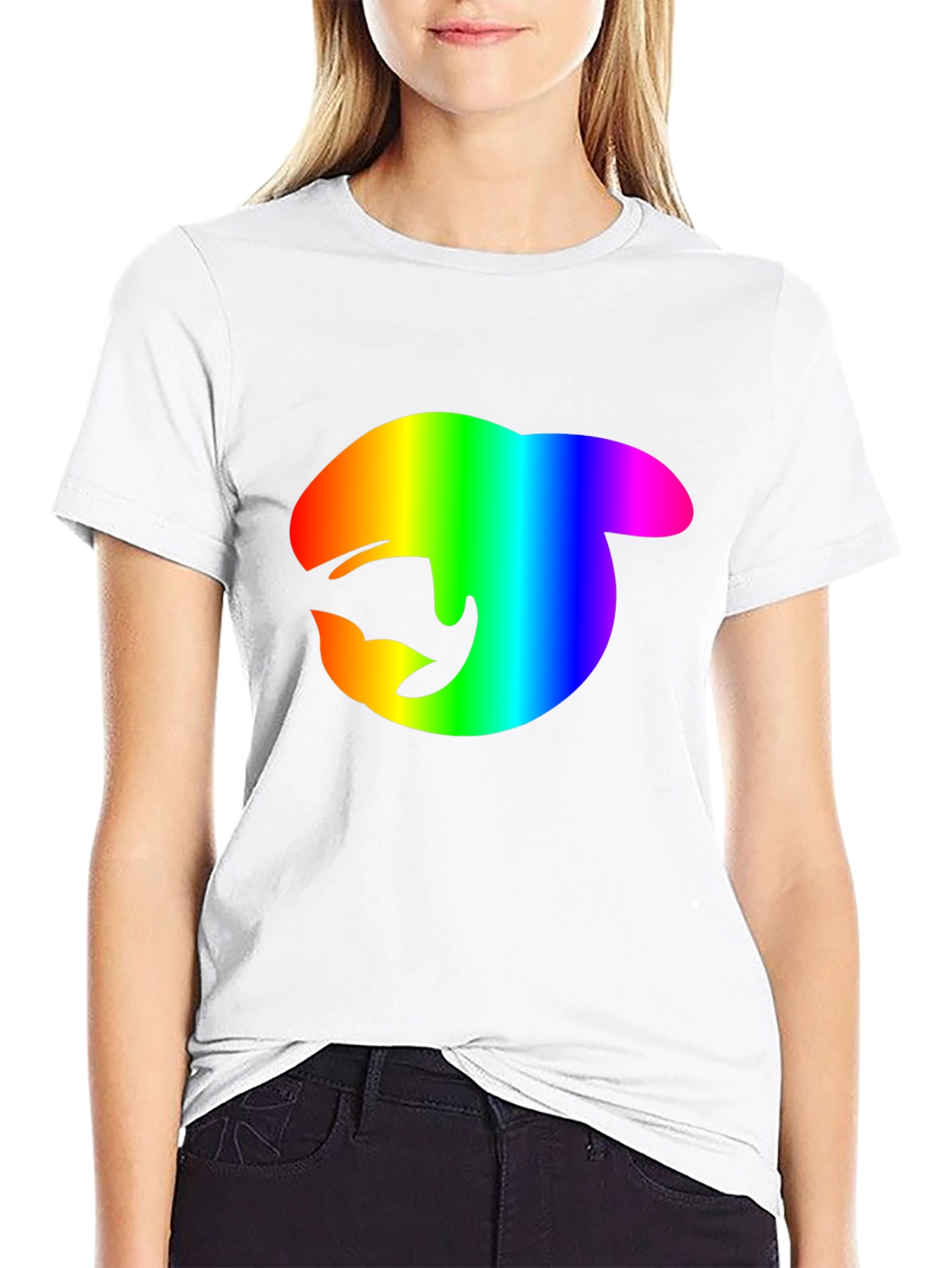 Rainbow Orca Logo Black T-Shirt
