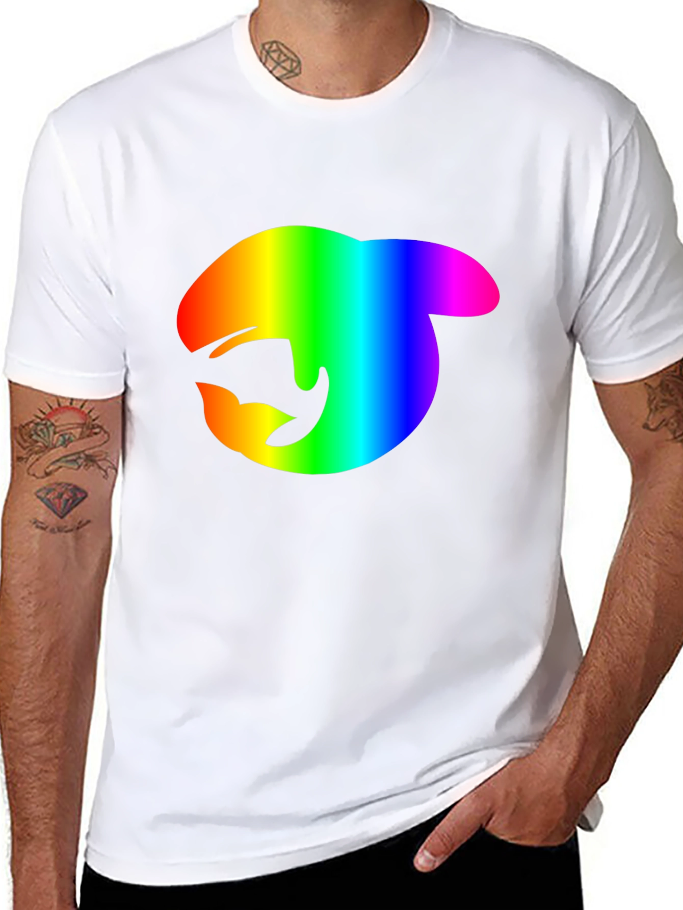 Rainbow Orca Logo Black T-Shirt