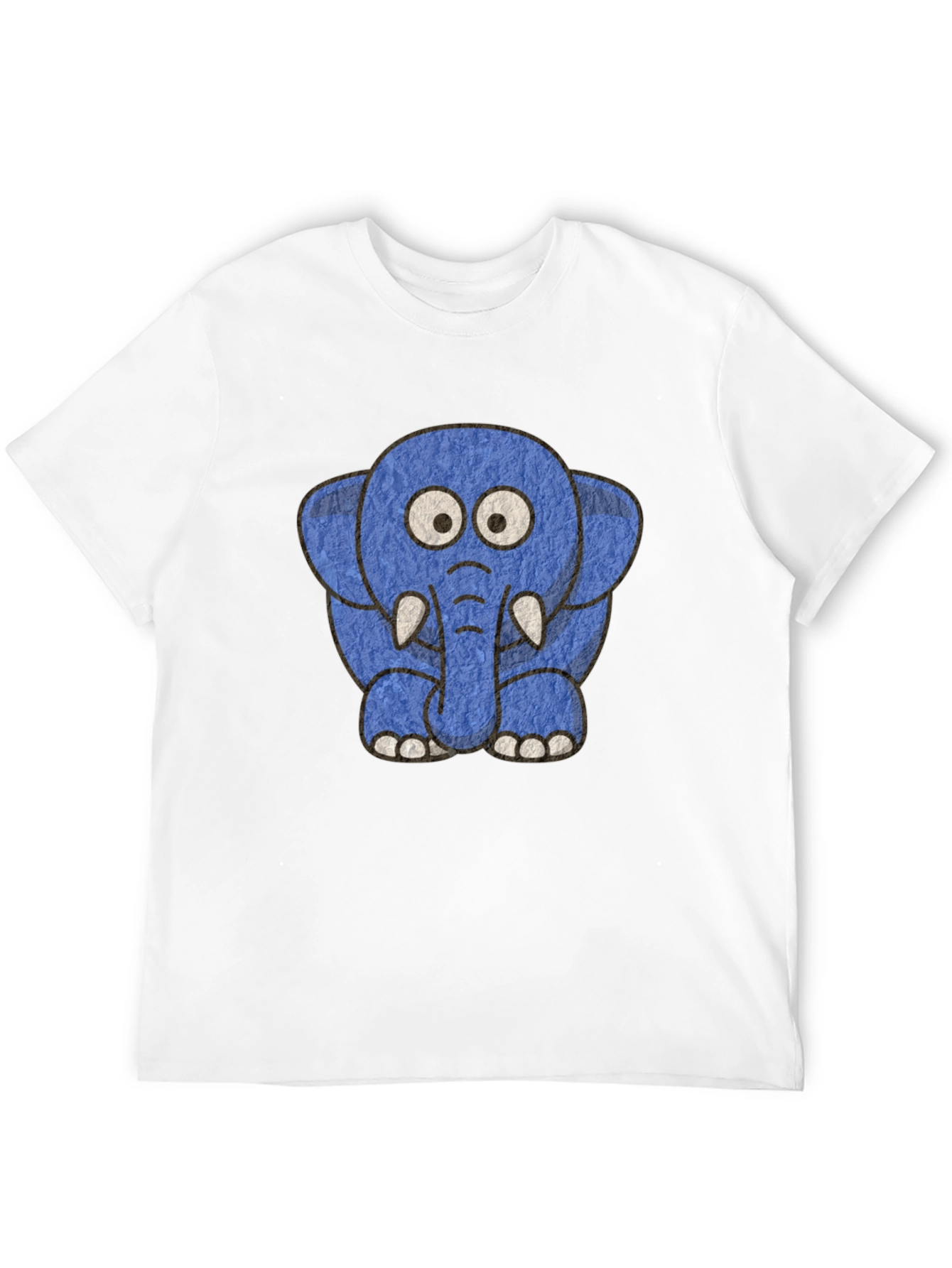 Cartoon Elephant Graphic Tee - Unisex Black T-Shirt