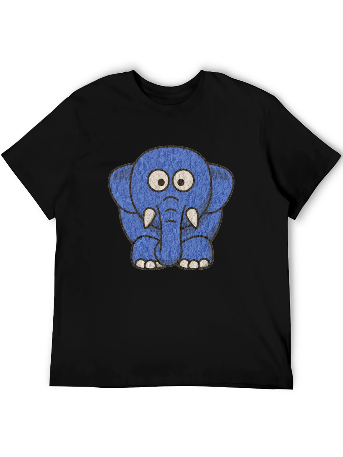 Cartoon Elephant Graphic Tee - Unisex Black T-Shirt