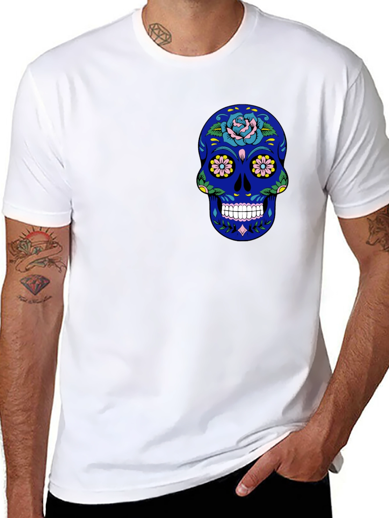 Sugar Skull Graphic Tee - Mens Black T-Shirt