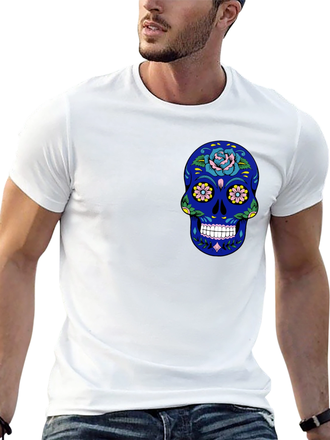 Sugar Skull Graphic Tee - Mens Black T-Shirt
