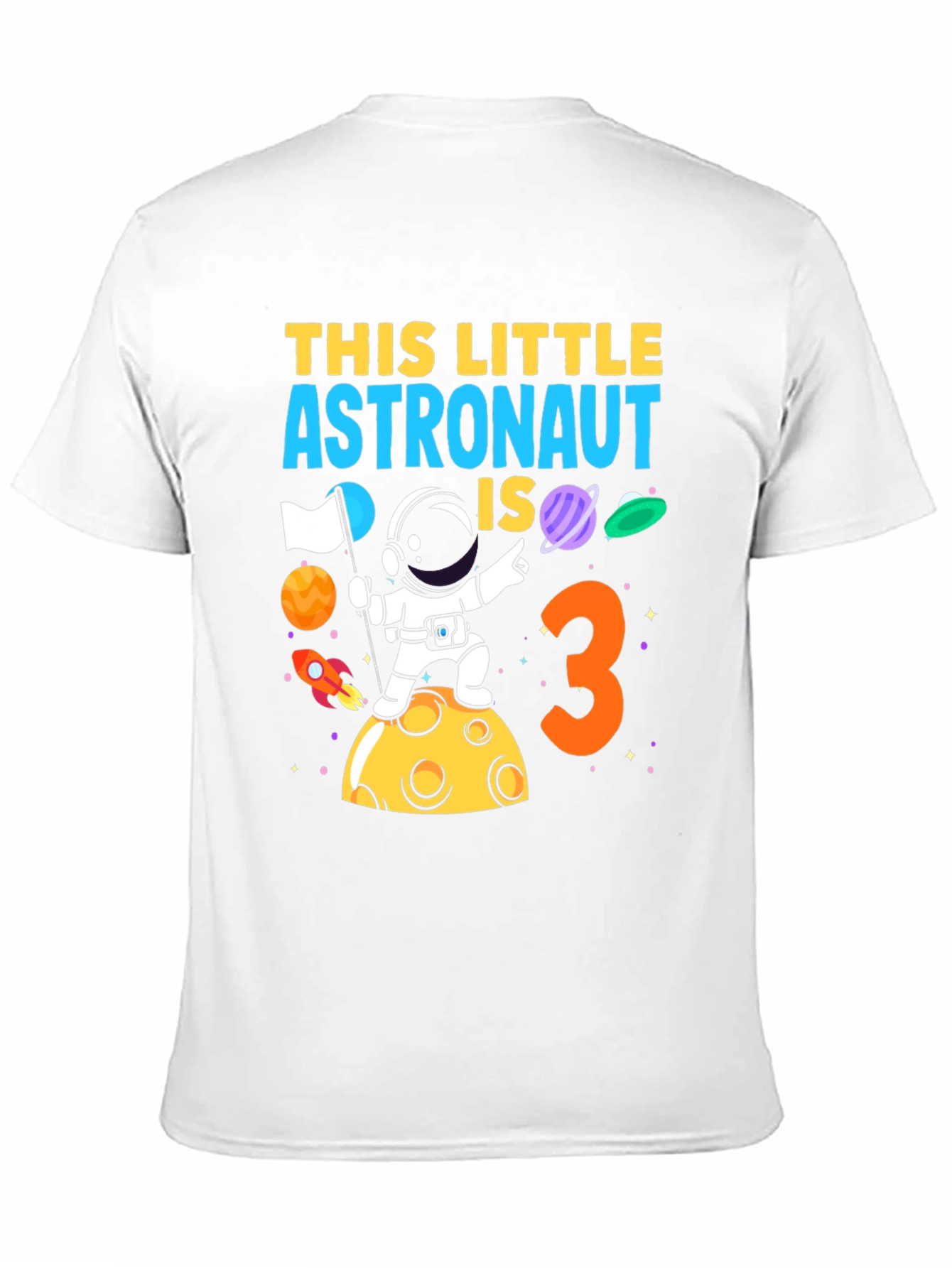 Astronaut Birthday T-Shirt - This Little Astronaut is 3