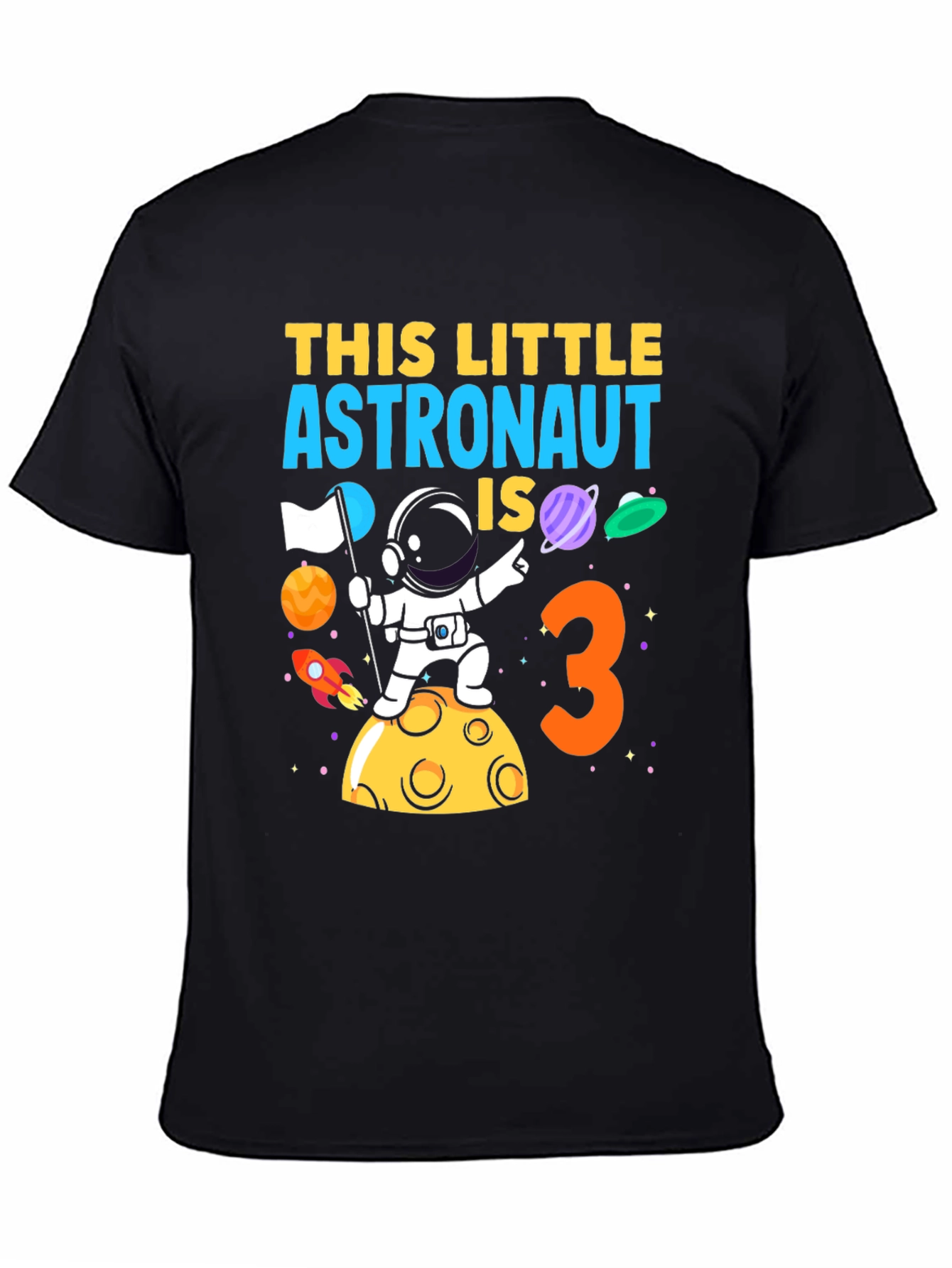 Astronaut Birthday T-Shirt - This Little Astronaut is 3