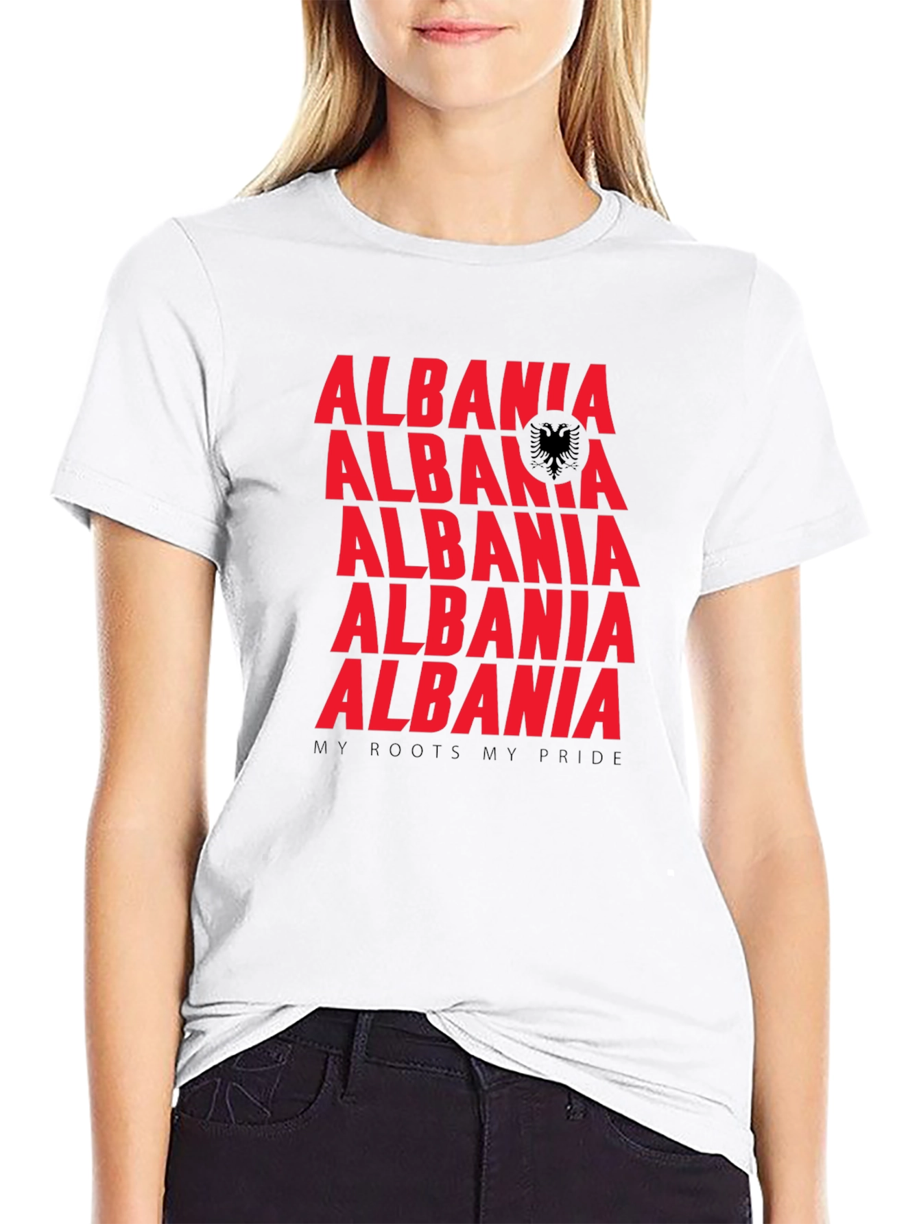 Albania Roots Pride Graphic Tee - Black