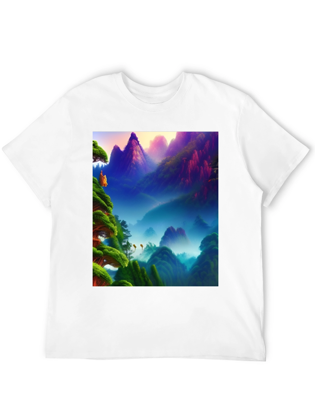 Vibrant Mountain Landscape Graphic Tee