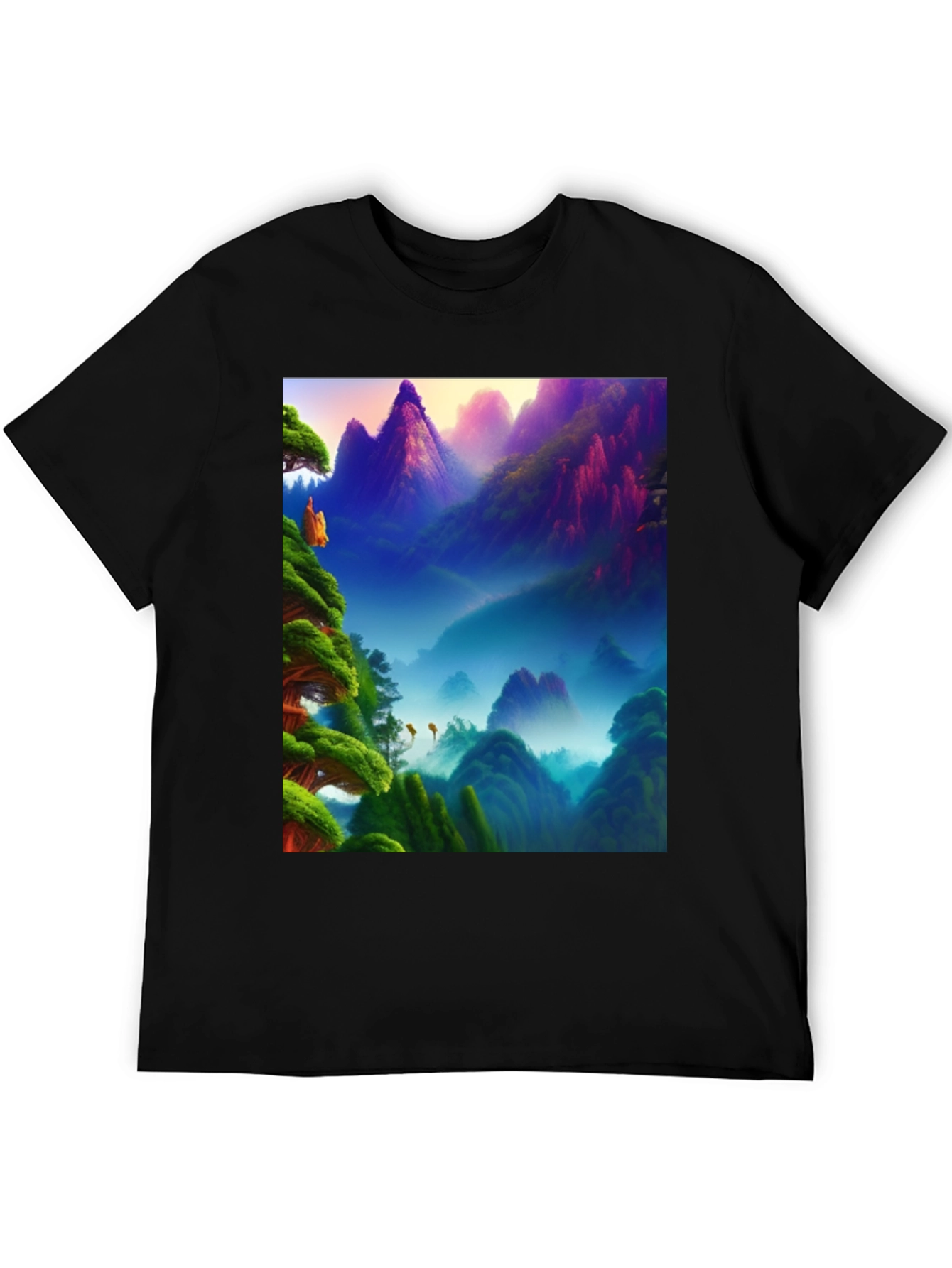 Vibrant Mountain Landscape Graphic Tee