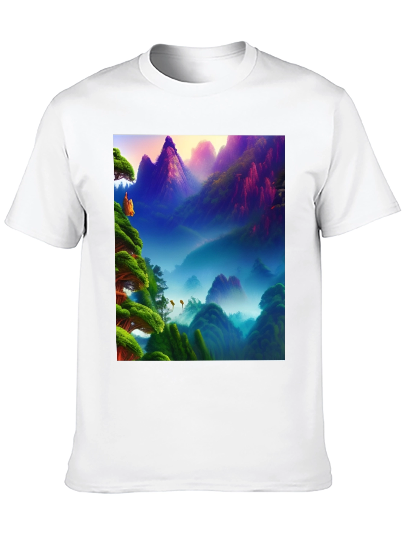 Vibrant Mountain Landscape Graphic Tee
