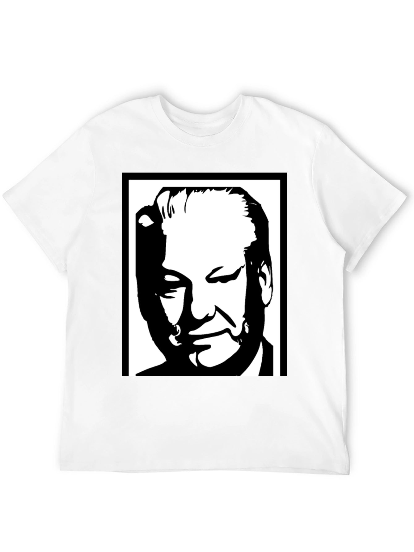 Black Graphic Tee: Portrait Design