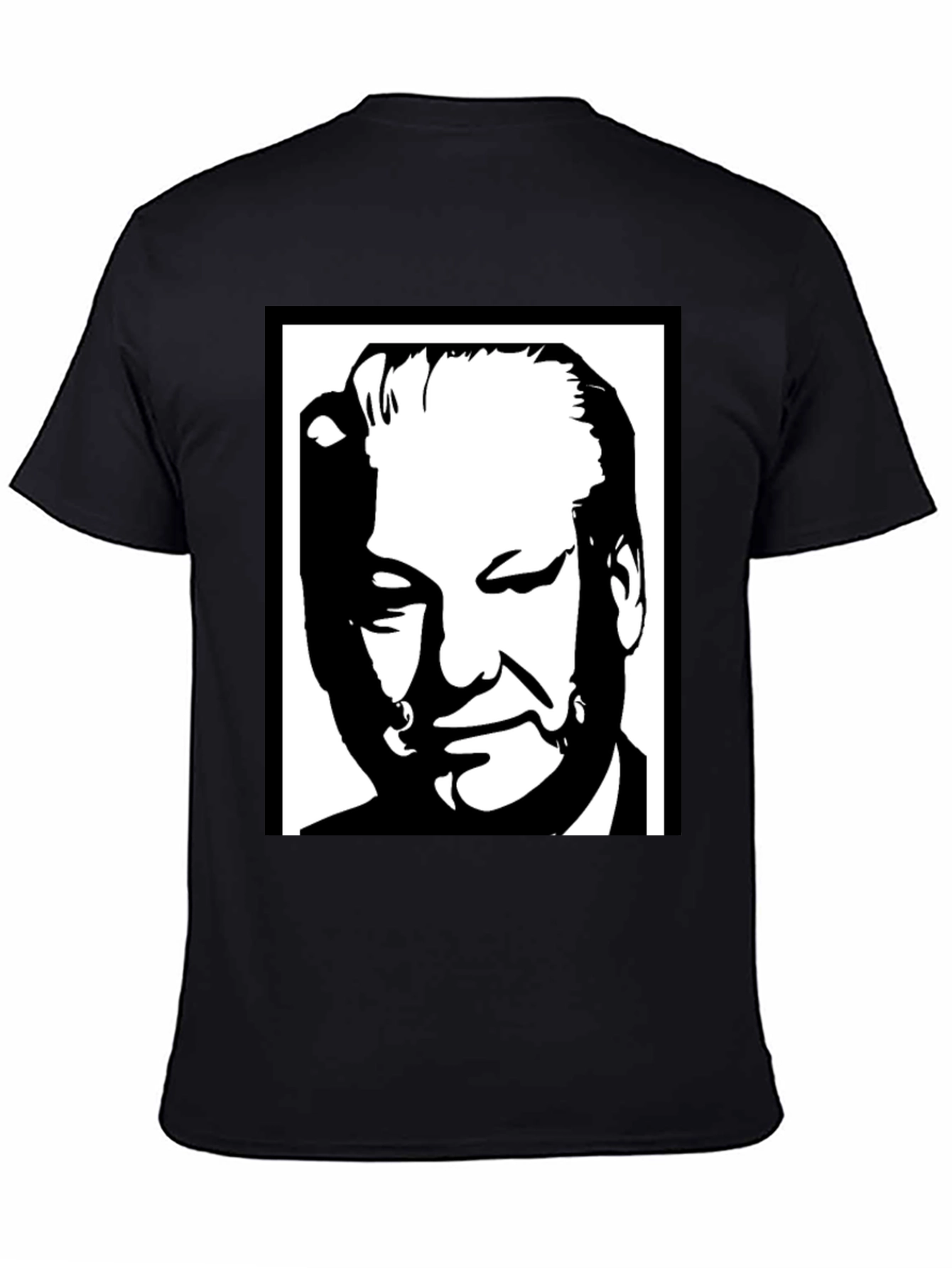 Black Graphic Tee: Portrait Design
