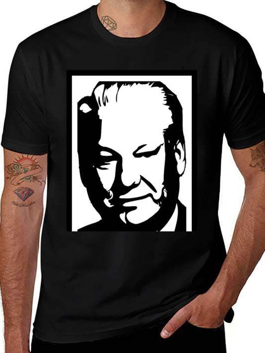 Black Graphic Tee: Portrait Design