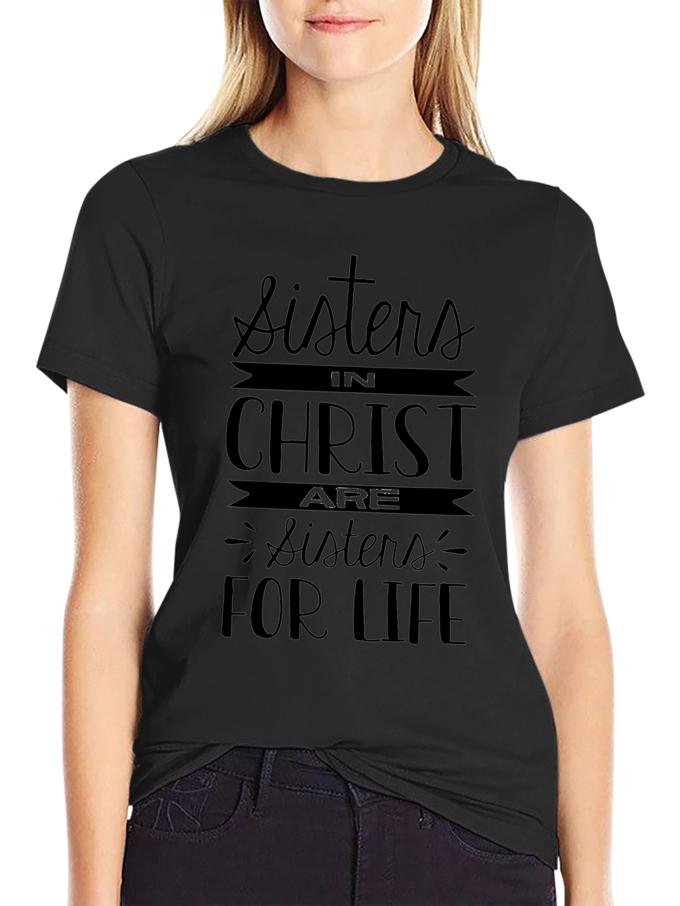 Sisters in Christ Black Graphic Tee